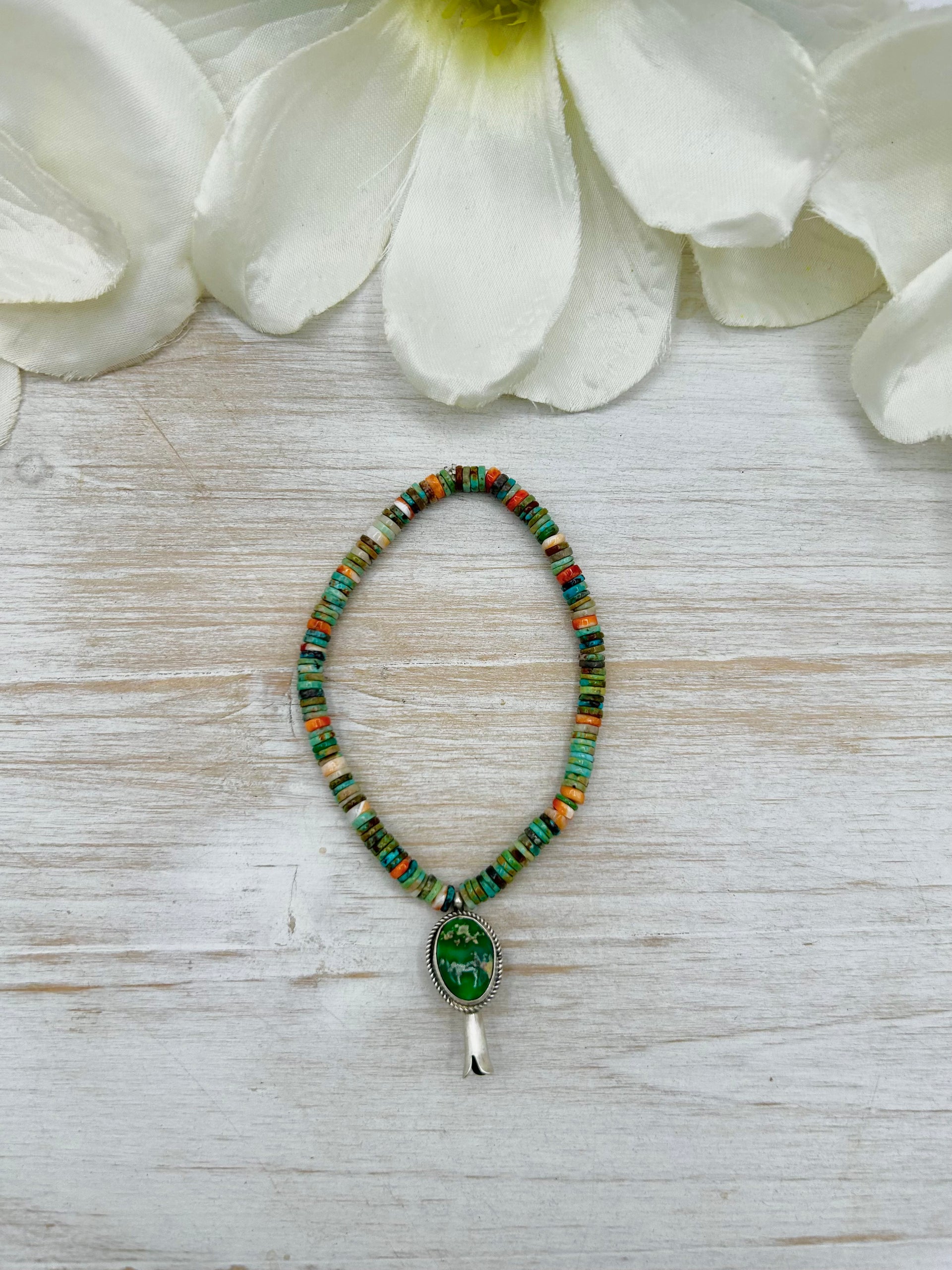 George Rios Multi Stone & Sterling Silver Stretchy Bracelet