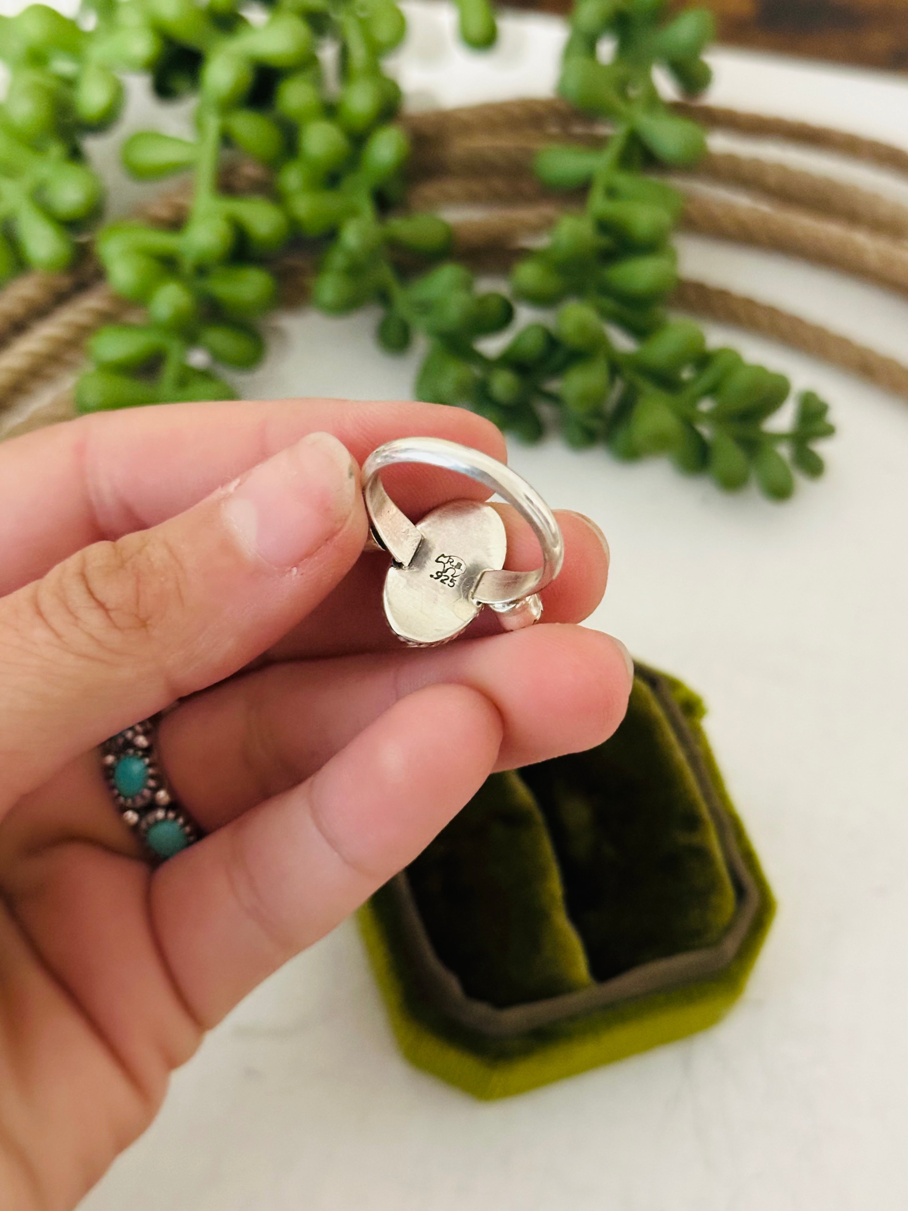 Navajo Made Multi Stone & Sterling Silver Ring