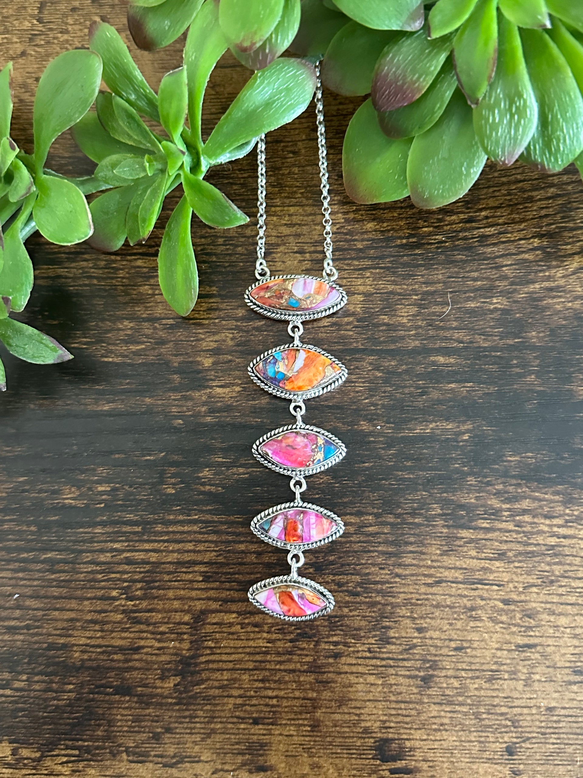 Southwest Made Mohave Turquoise & Sterling Silver Necklace