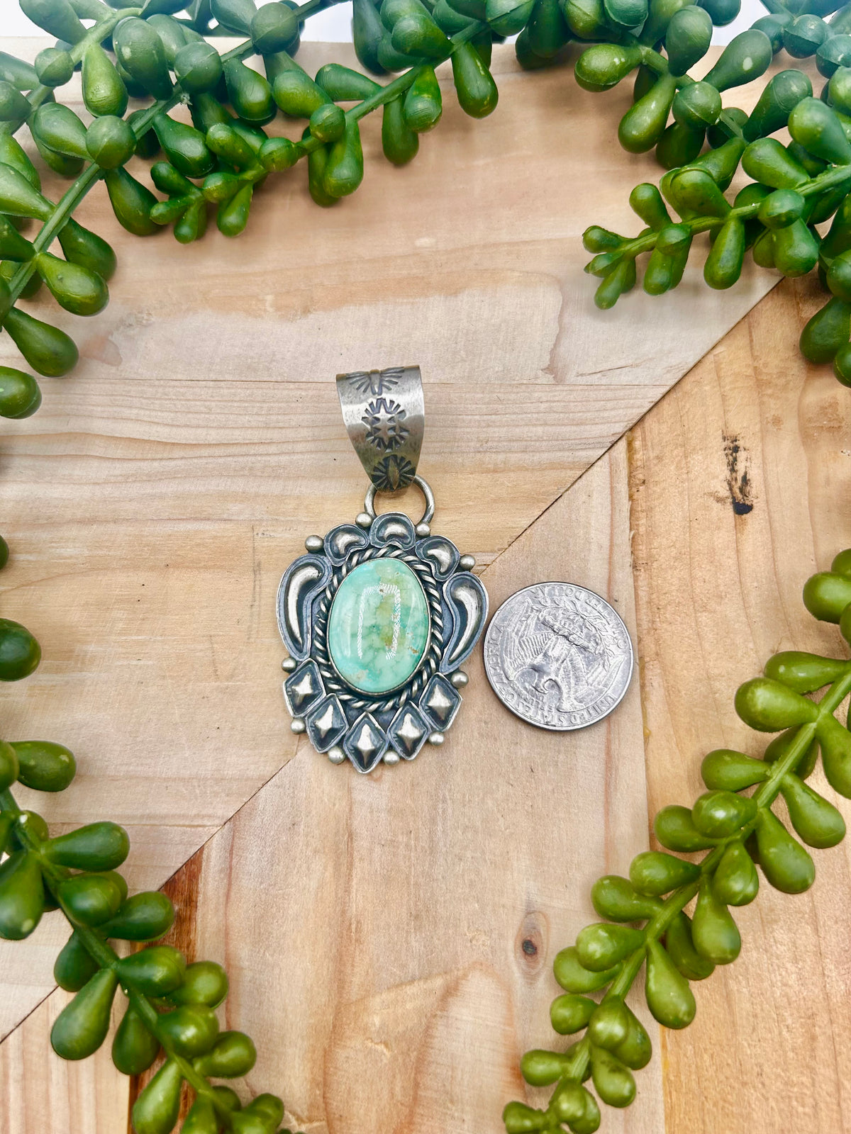 Jeff James Kingman Turquoise & Sterling Silver Pendant