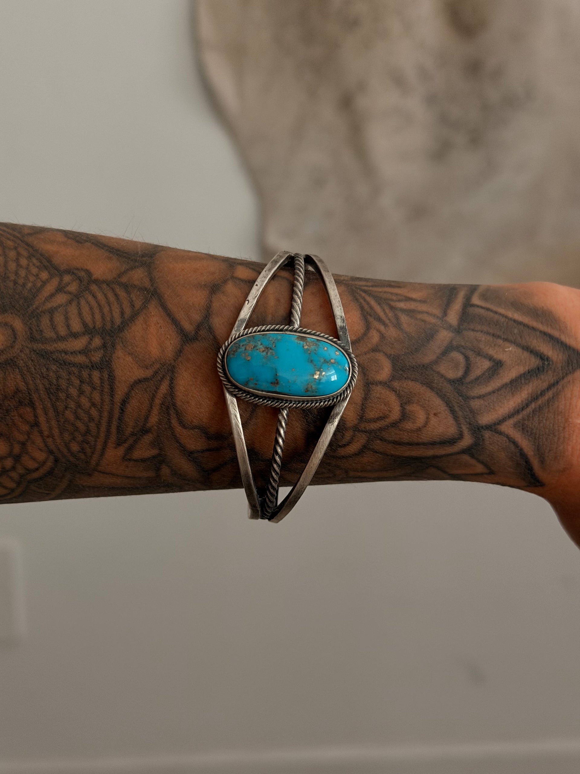 Darrin Livingston Kingman Turquoise & Sterling Silver Cuff Bracelet