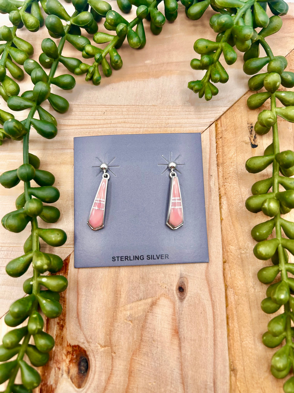 Rick Tolino Pink Conch & Sterling Silver Post Earrings