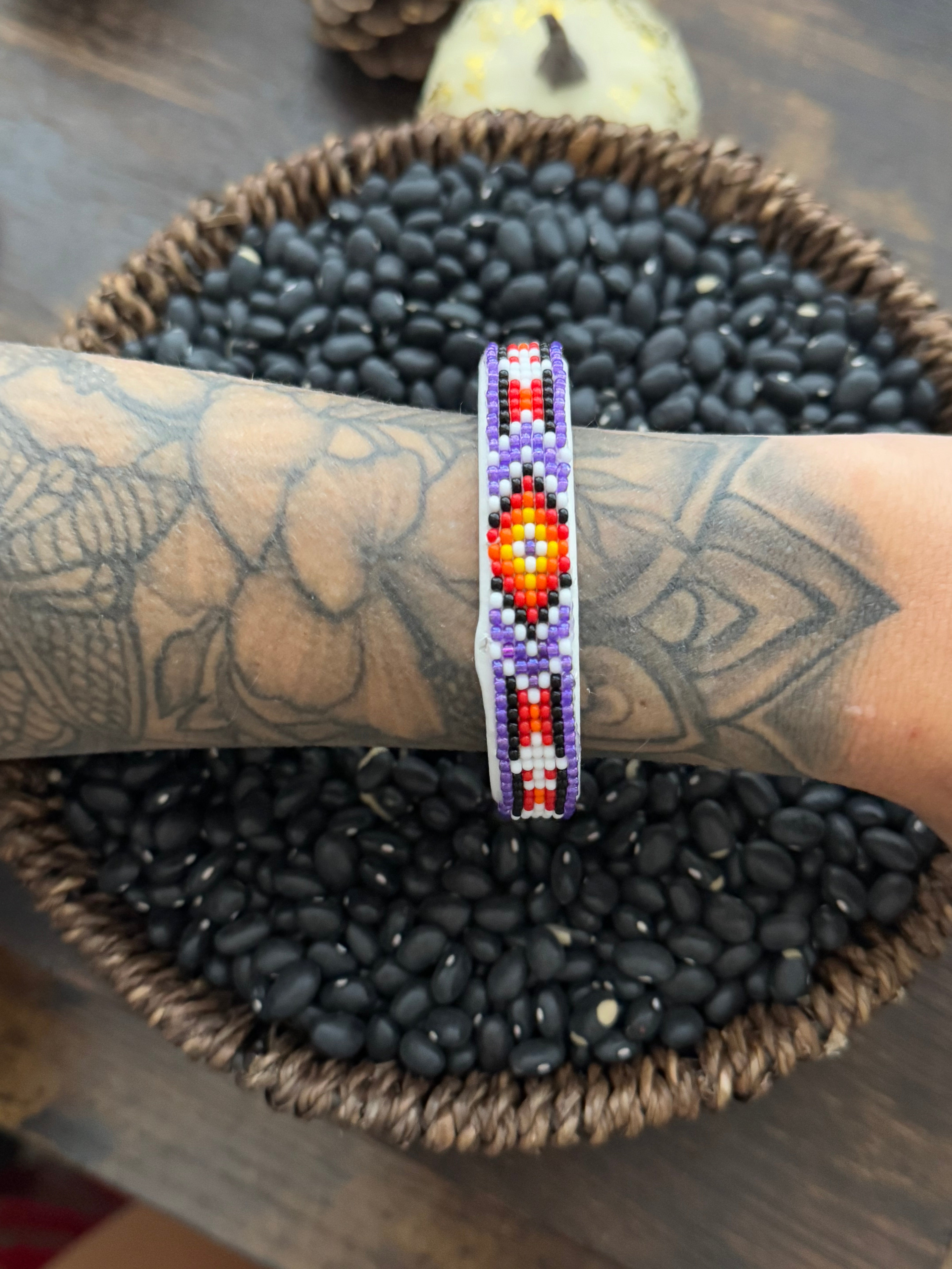 Navajo Made Beaded Bracelet Cuff