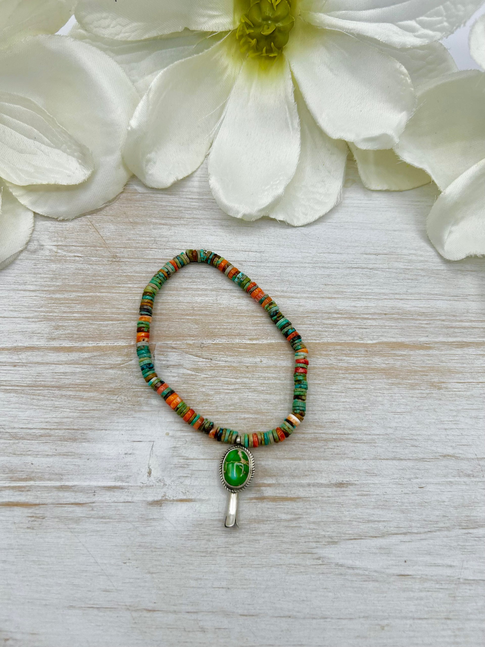 George Rios Multi Stone & Sterling Silver Stretchy Bracelet