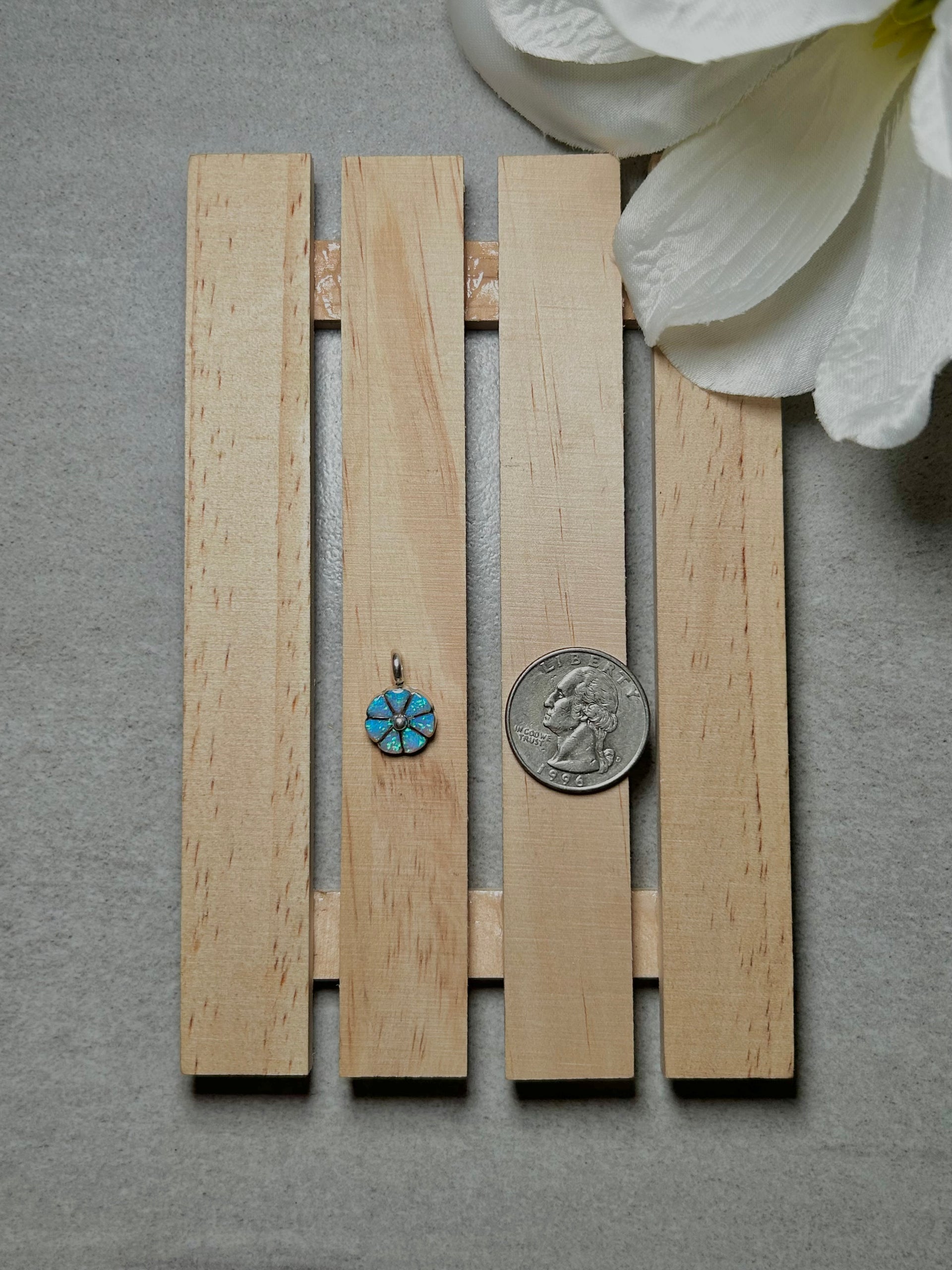 Zuni Blue Opal & Sterling Silver Pendant