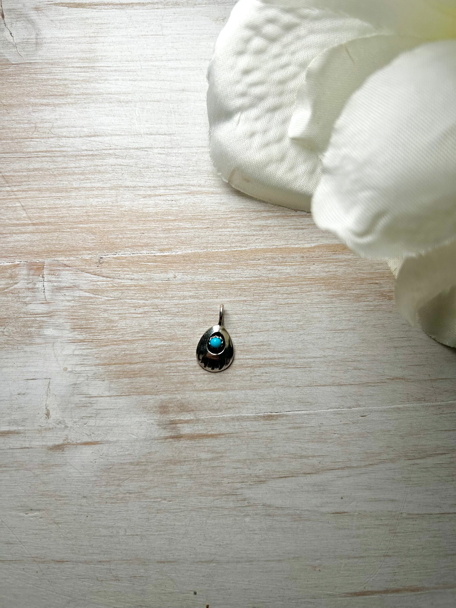 Navajo Made Kingman Turquoise & Sterling Silver Pendant