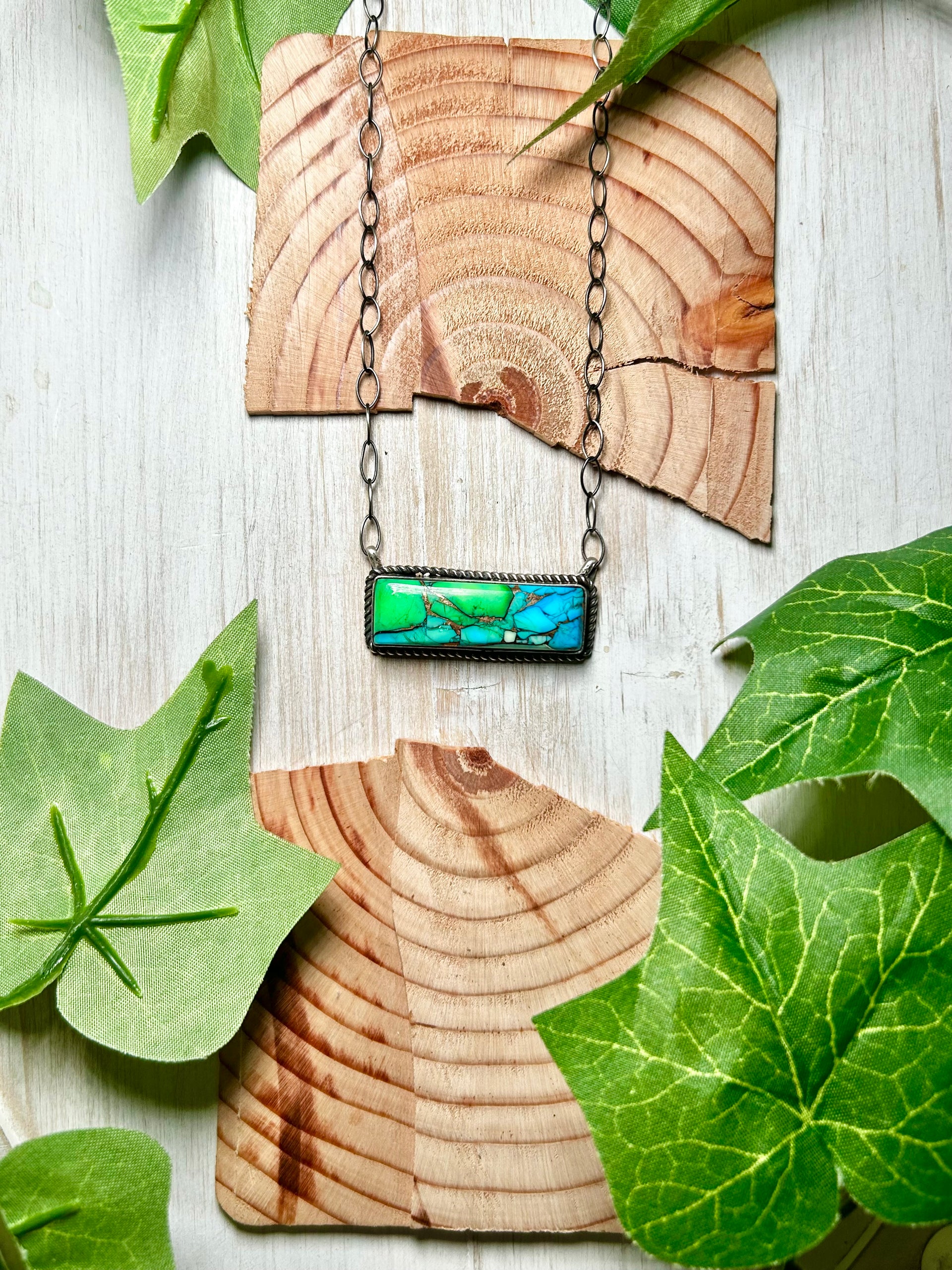 Tia Long Blue Dahlia & Sterling Silver Necklace