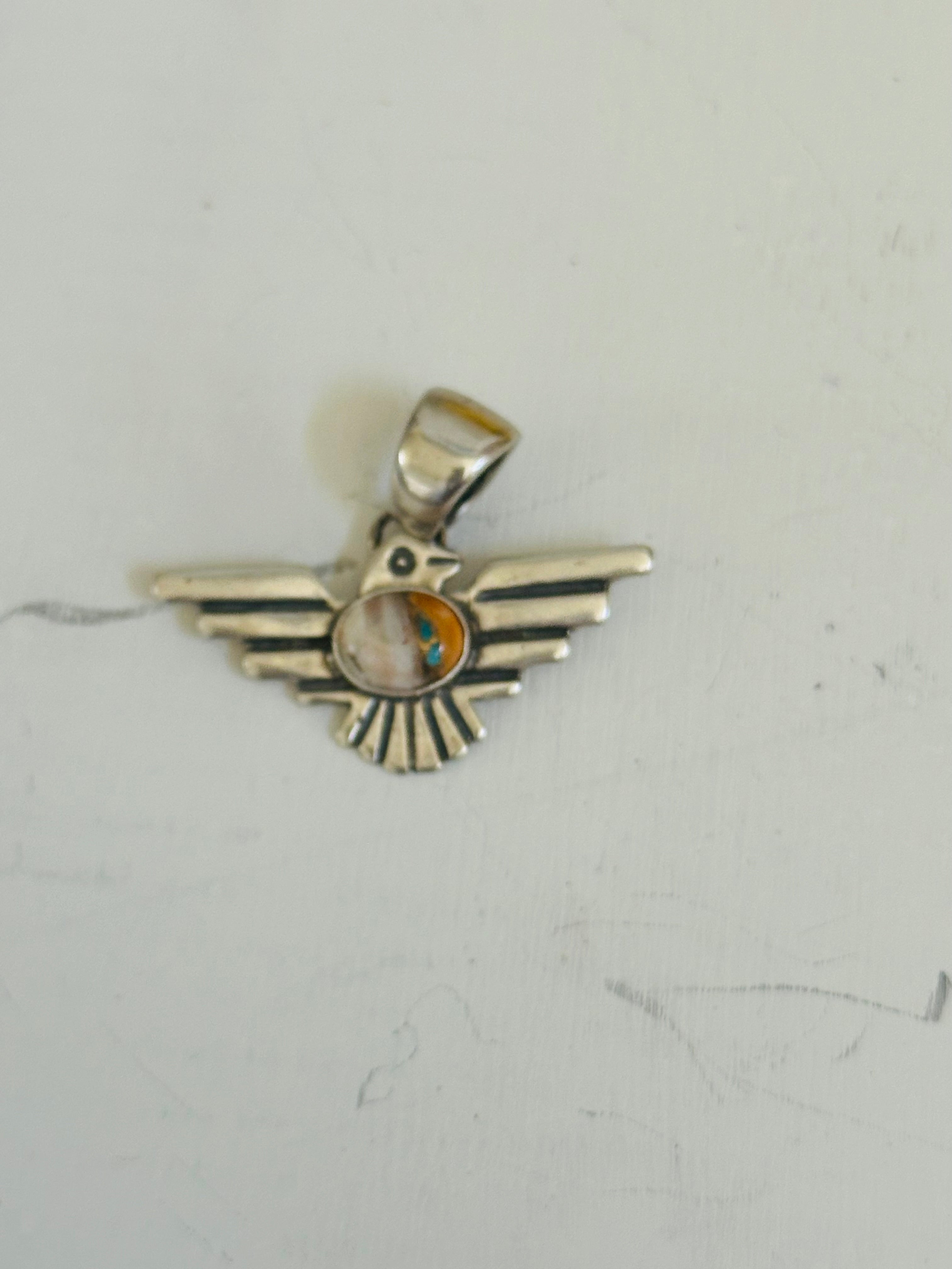 Navajo Made Sterling Silver Thunderbird Pendant