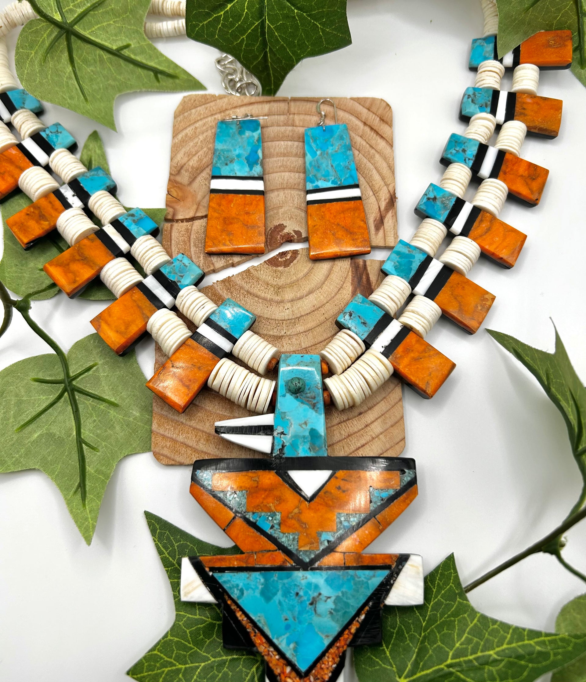 Delbert Creph Multi Stone & Sterling Silver  Necklace Set