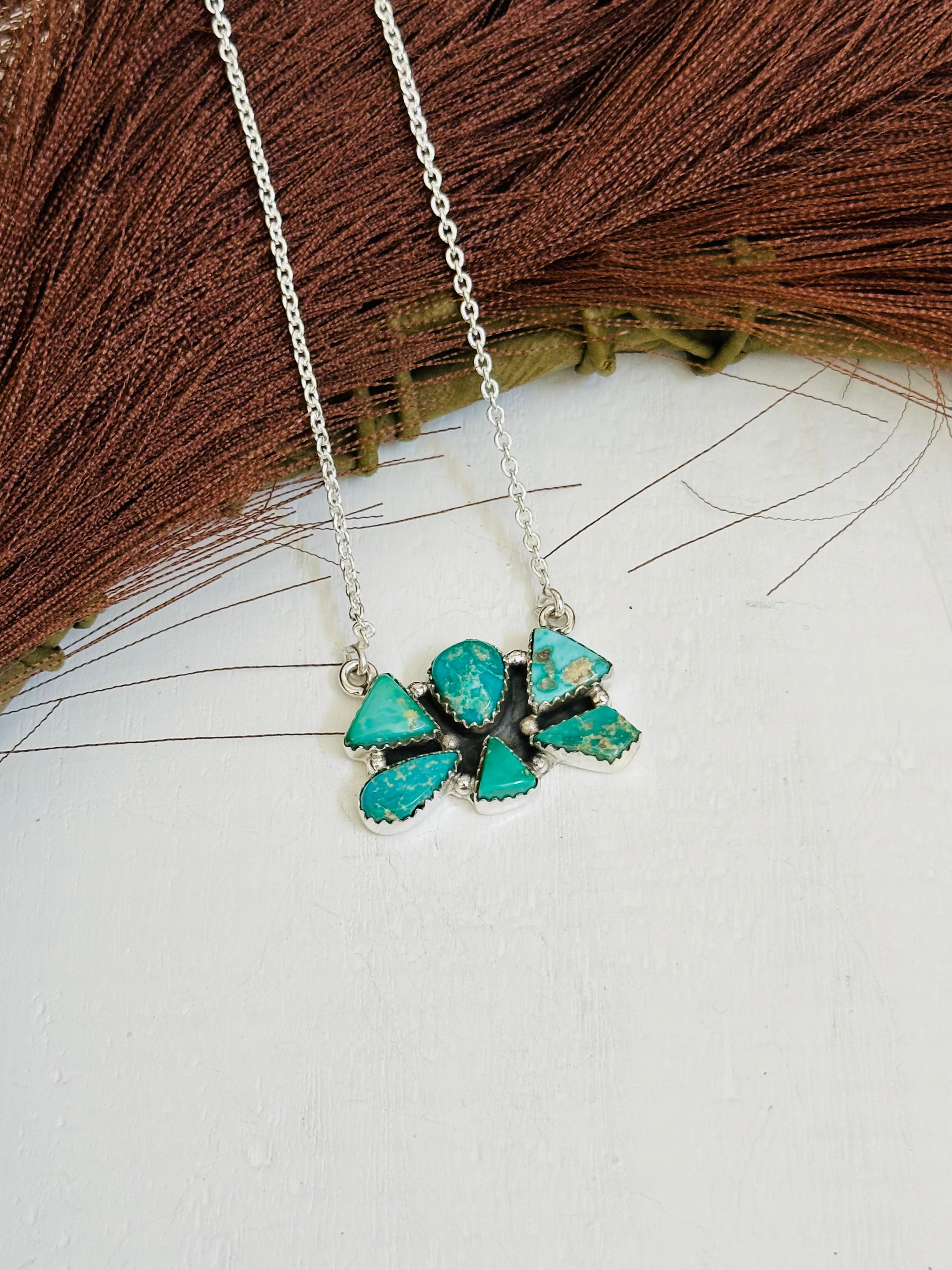 TTD “Million Dollar Baby” Emerald Valley Turquoise & Sterling Silver Necklace