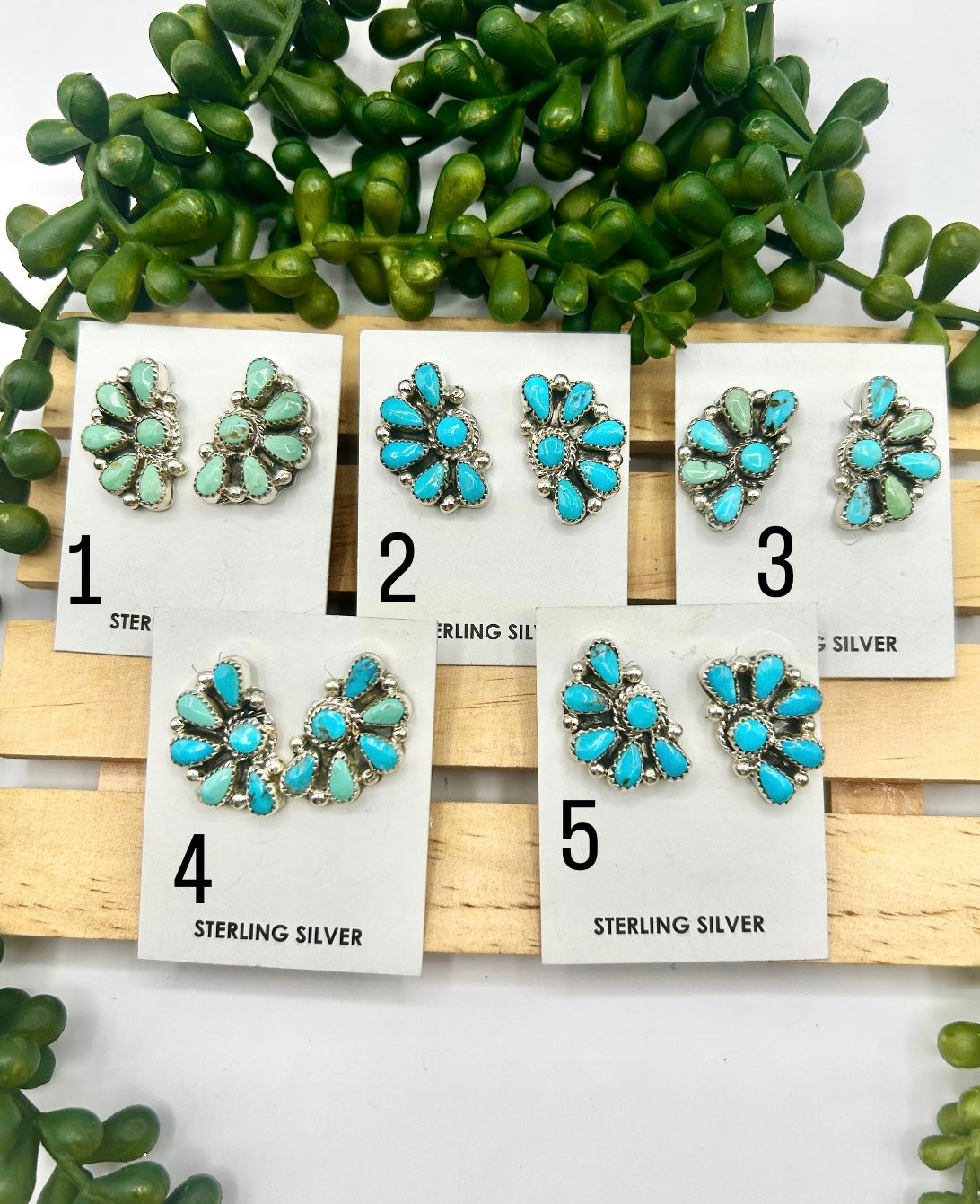 Alicia Wilson Kingman Turquoise & Sterling Silver Post Earrings