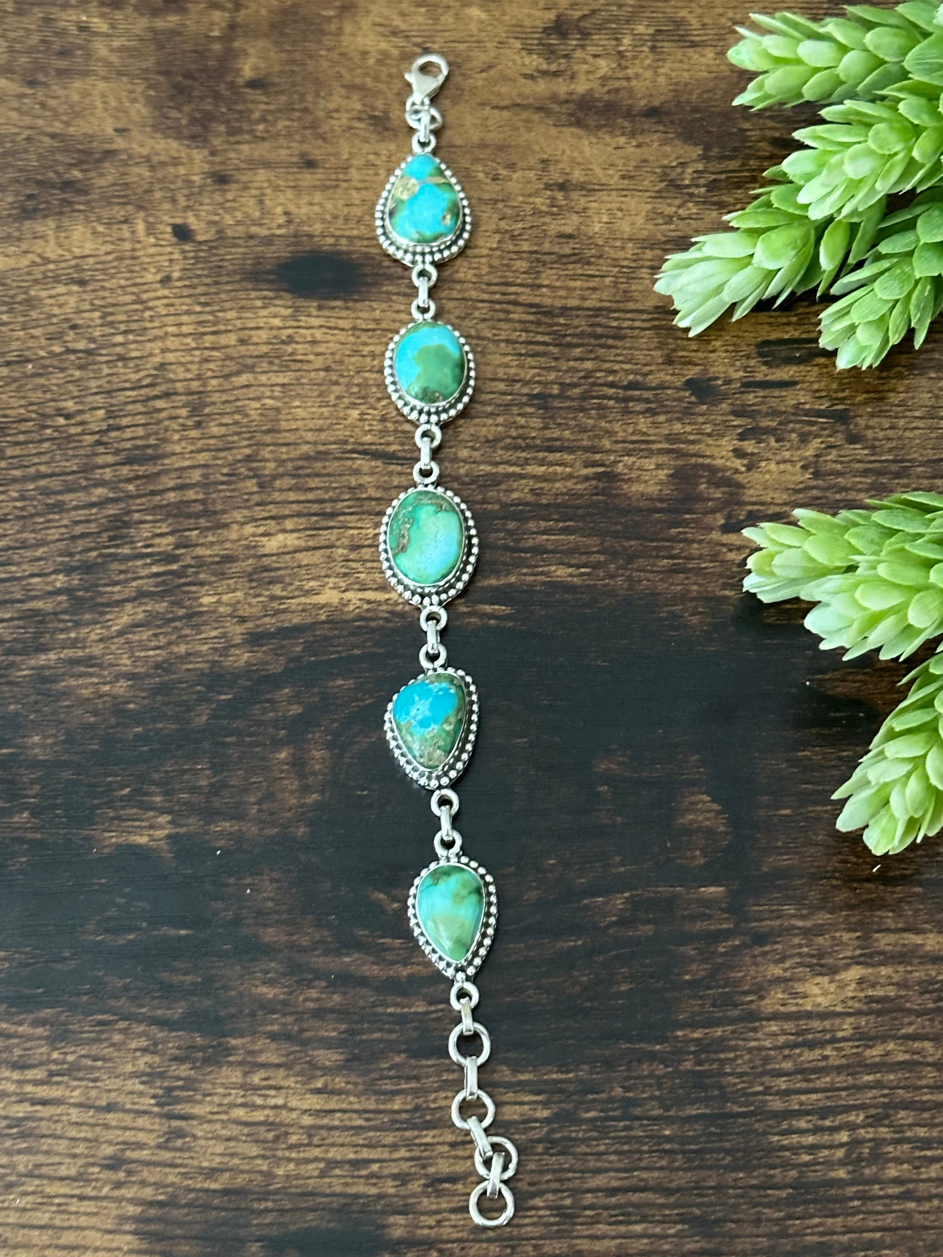 Southwest Made Sonoran Mountain Turquoise & Sterling Silver Bracelet