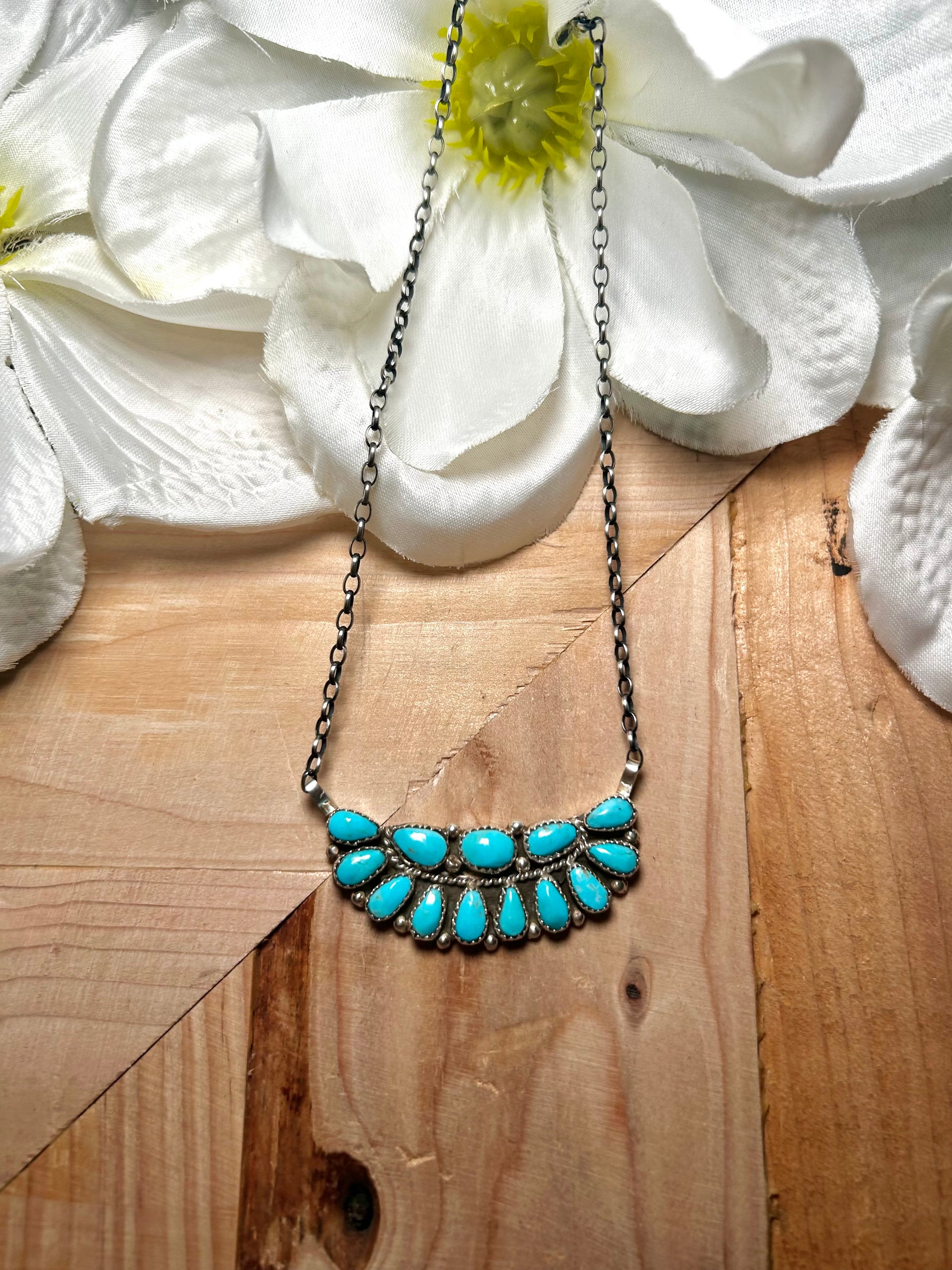 Eunis Tso Kingman Turquoise & Sterling Silver Necklace
