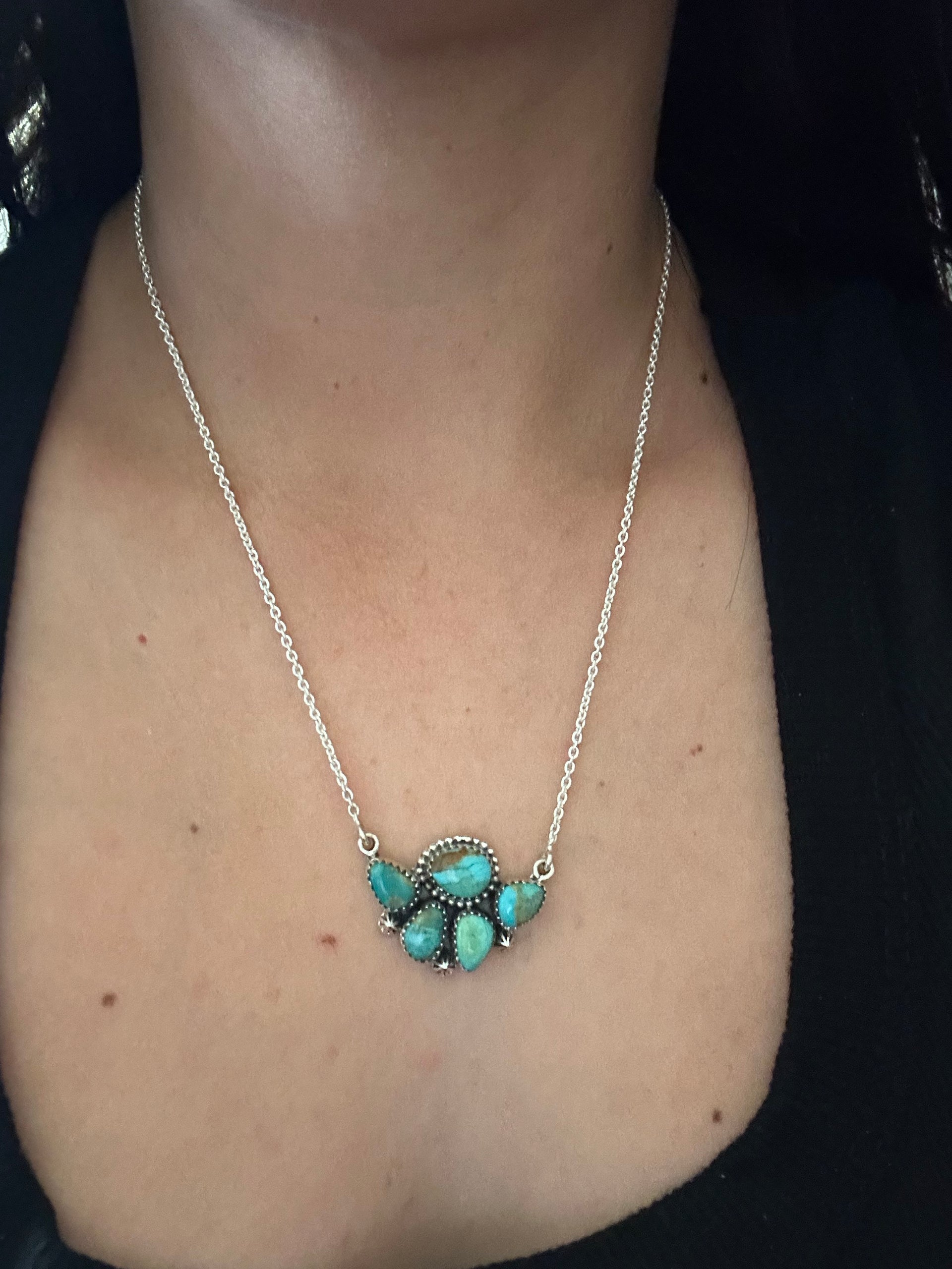 Southwest Made Kingman Turquoise & Sterling Silver Necklace