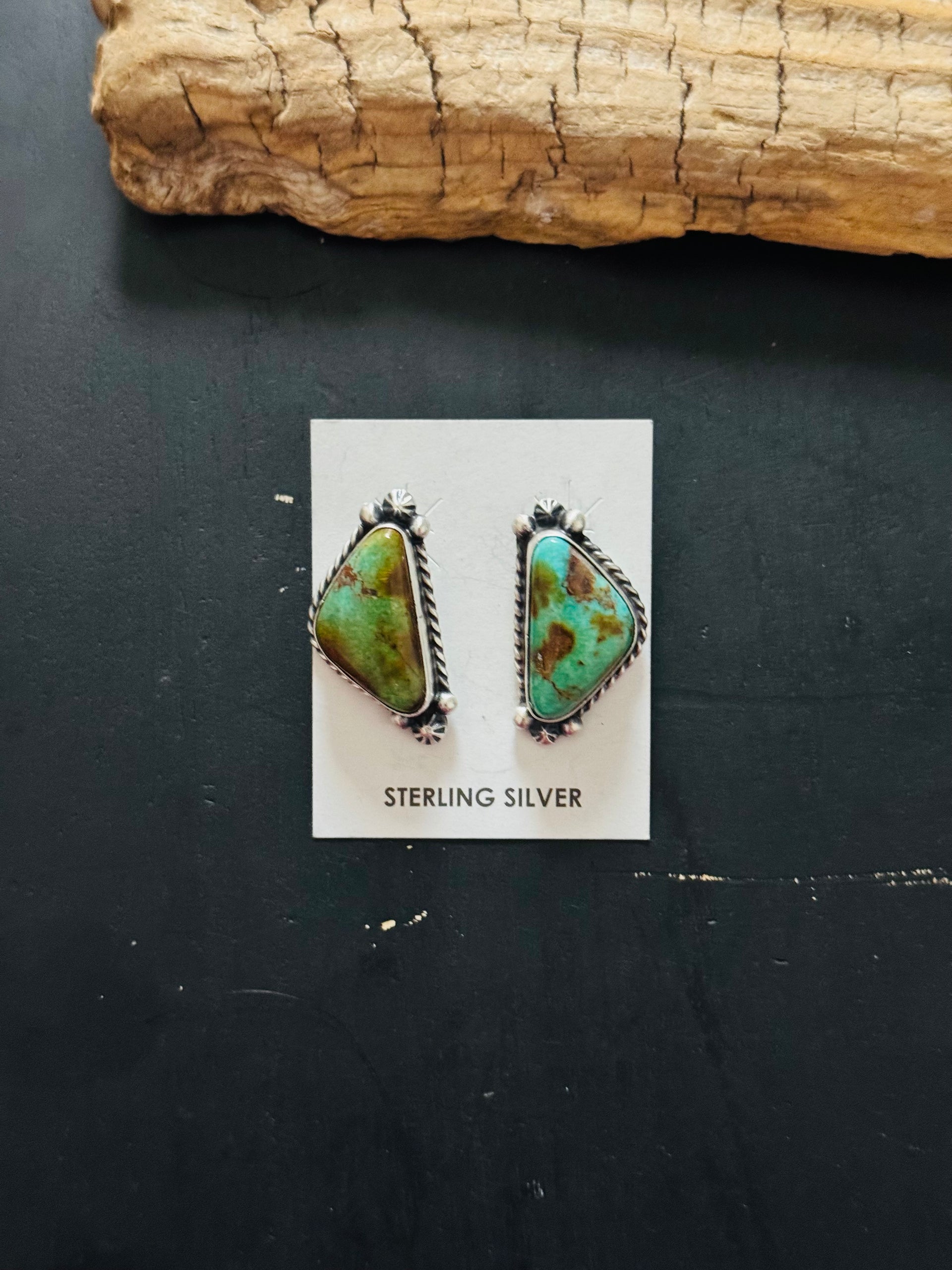 Elouise Kee Royston Turquoise & Sterling Silver Post Earring