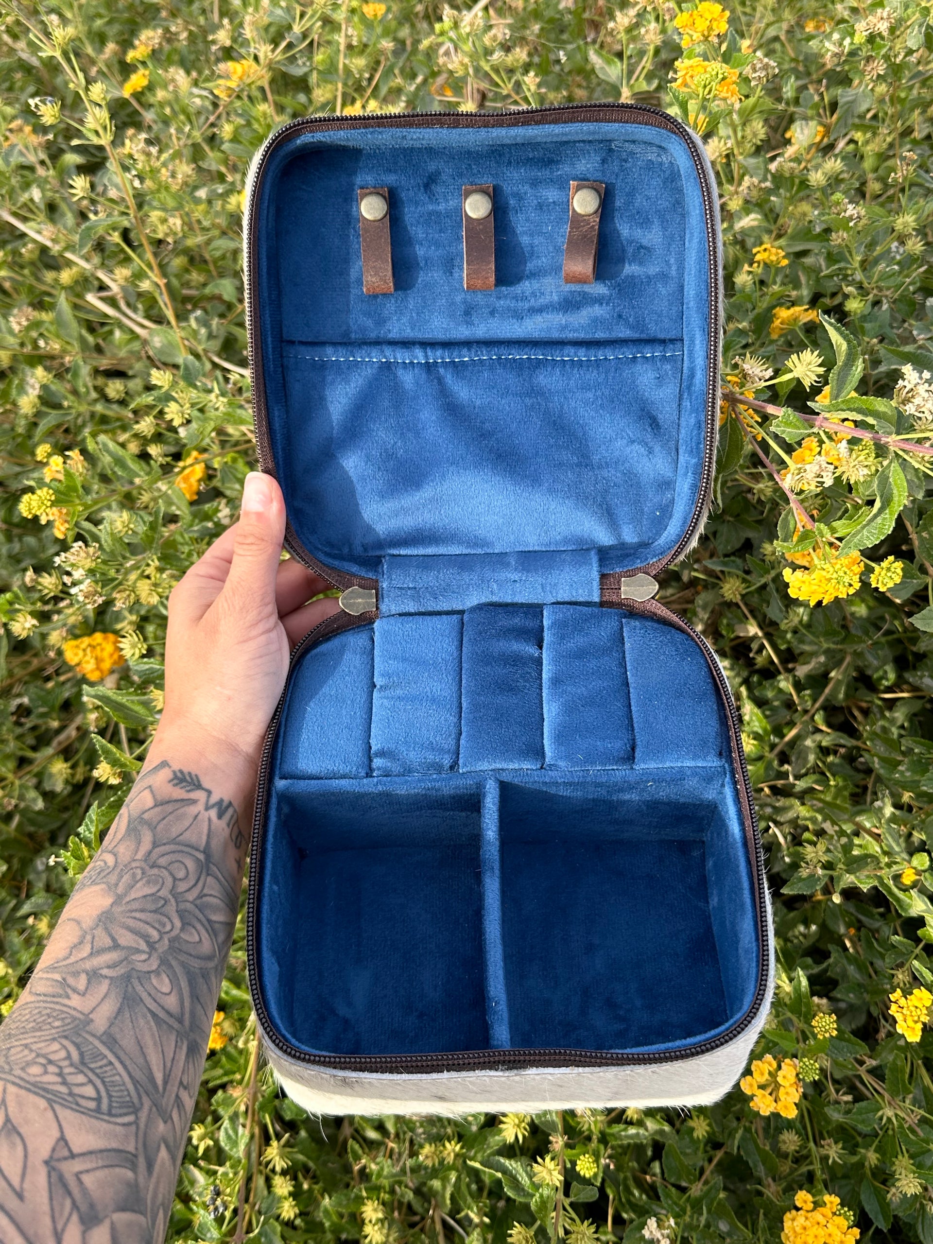 Genuine Leather Cowhide Jewelry Box