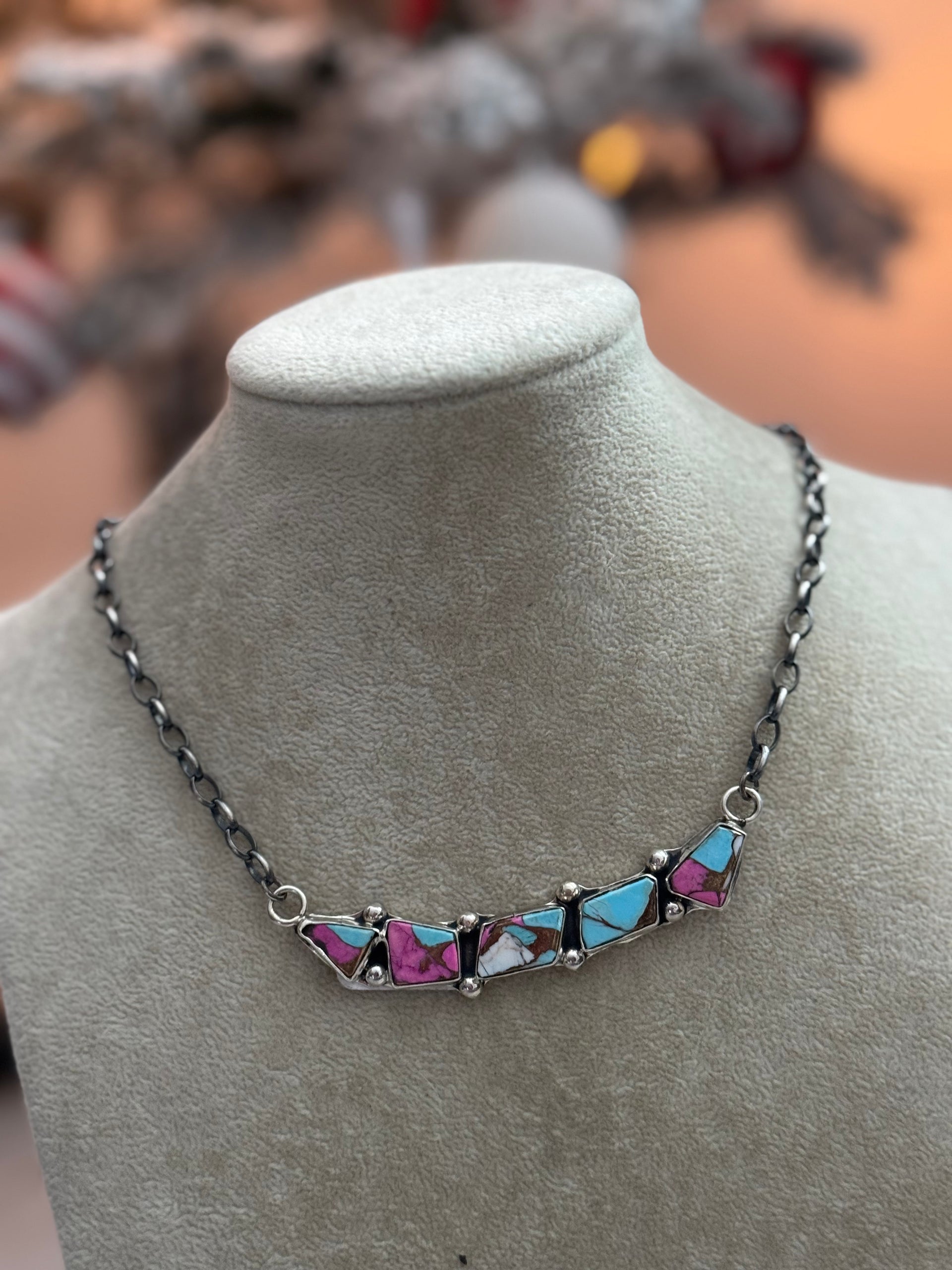 Harold Smith Multi Stone Galaxy & Sterling Silver Necklace