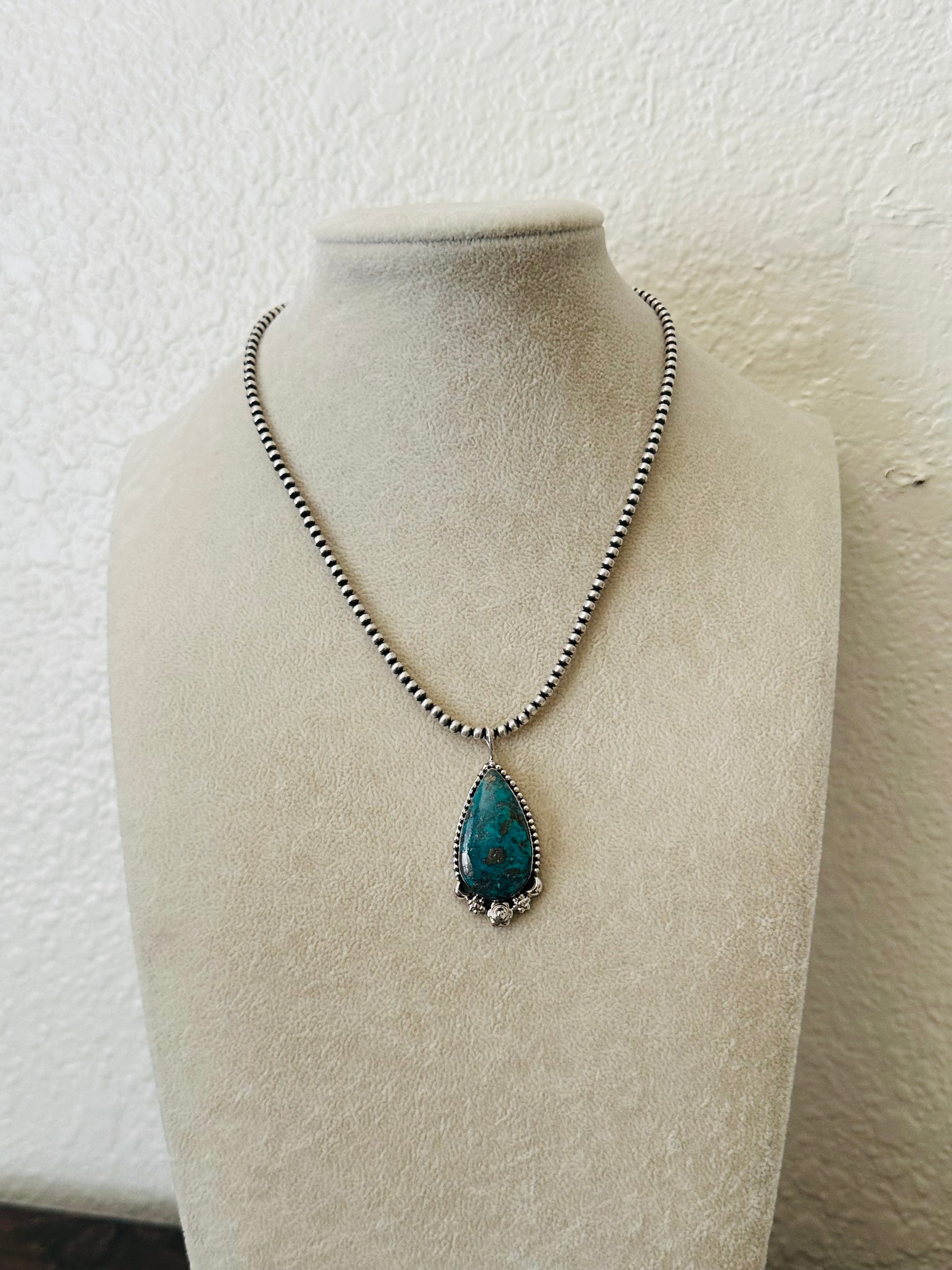 Southwest Handmade Kingman Turquoise & Sterling Silver Pendant