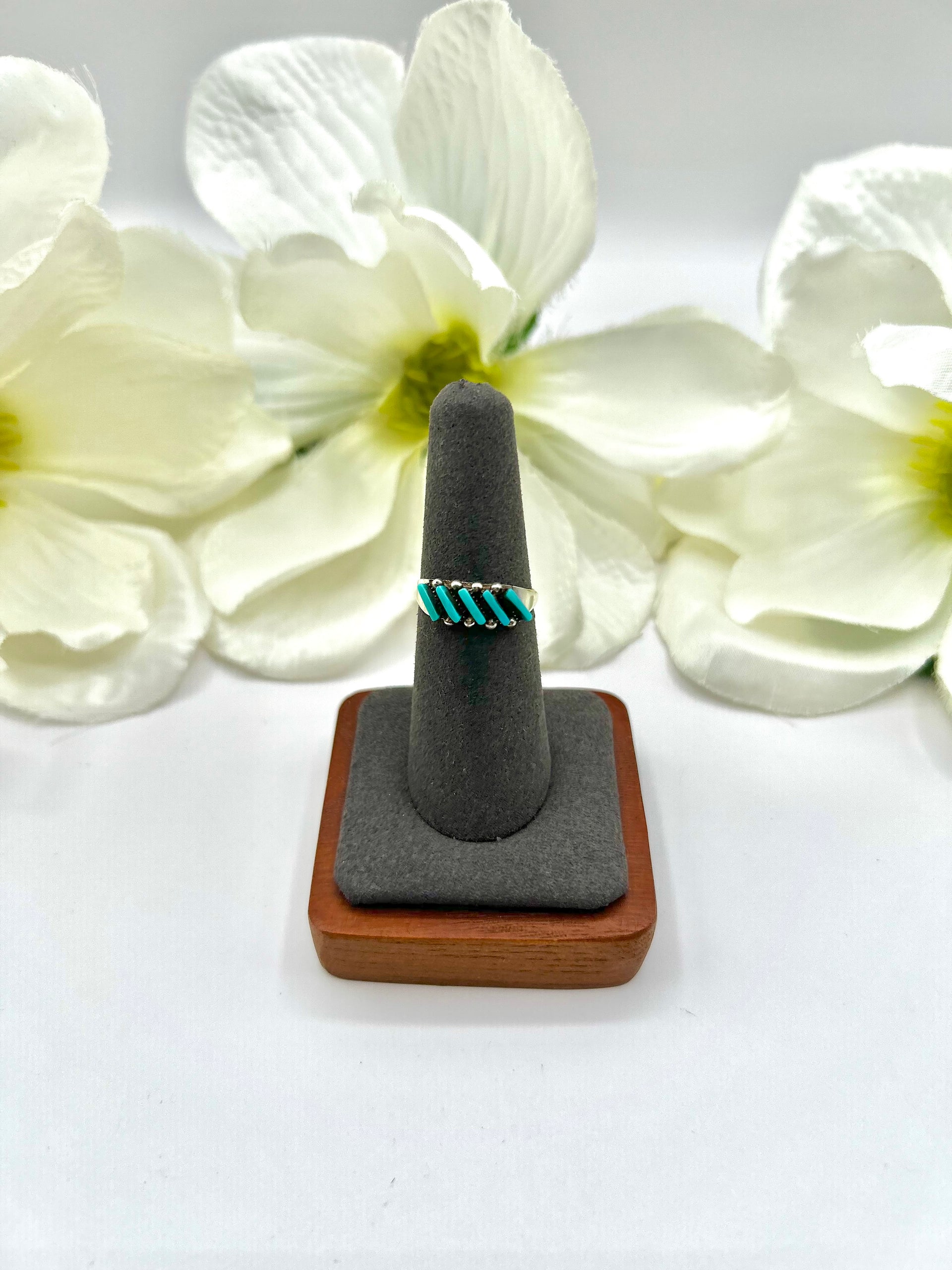 Zuni Made Kingman Turquoise & Sterling Silver Ring