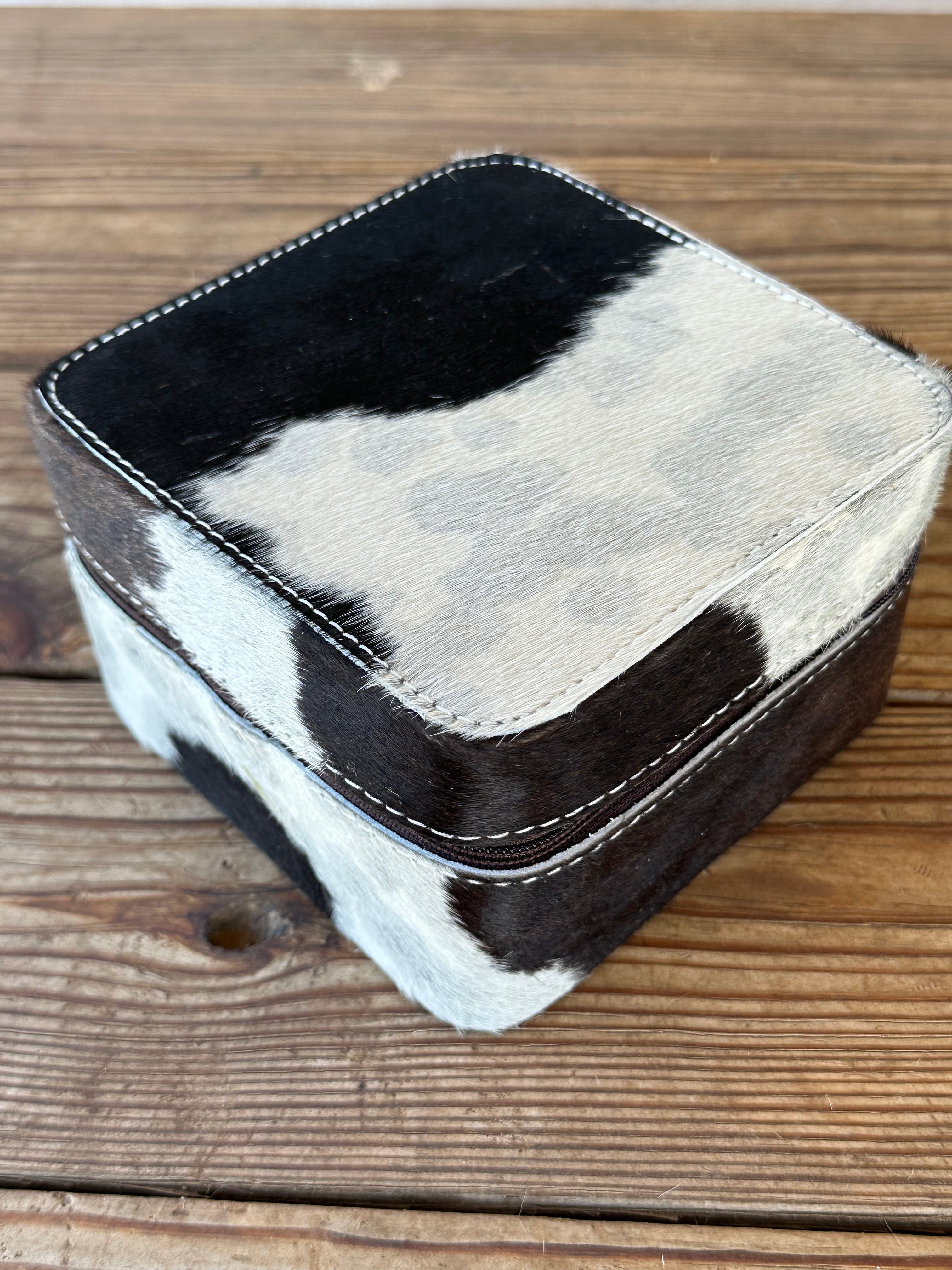 Genuine Leather Cowhide Jewelry Box