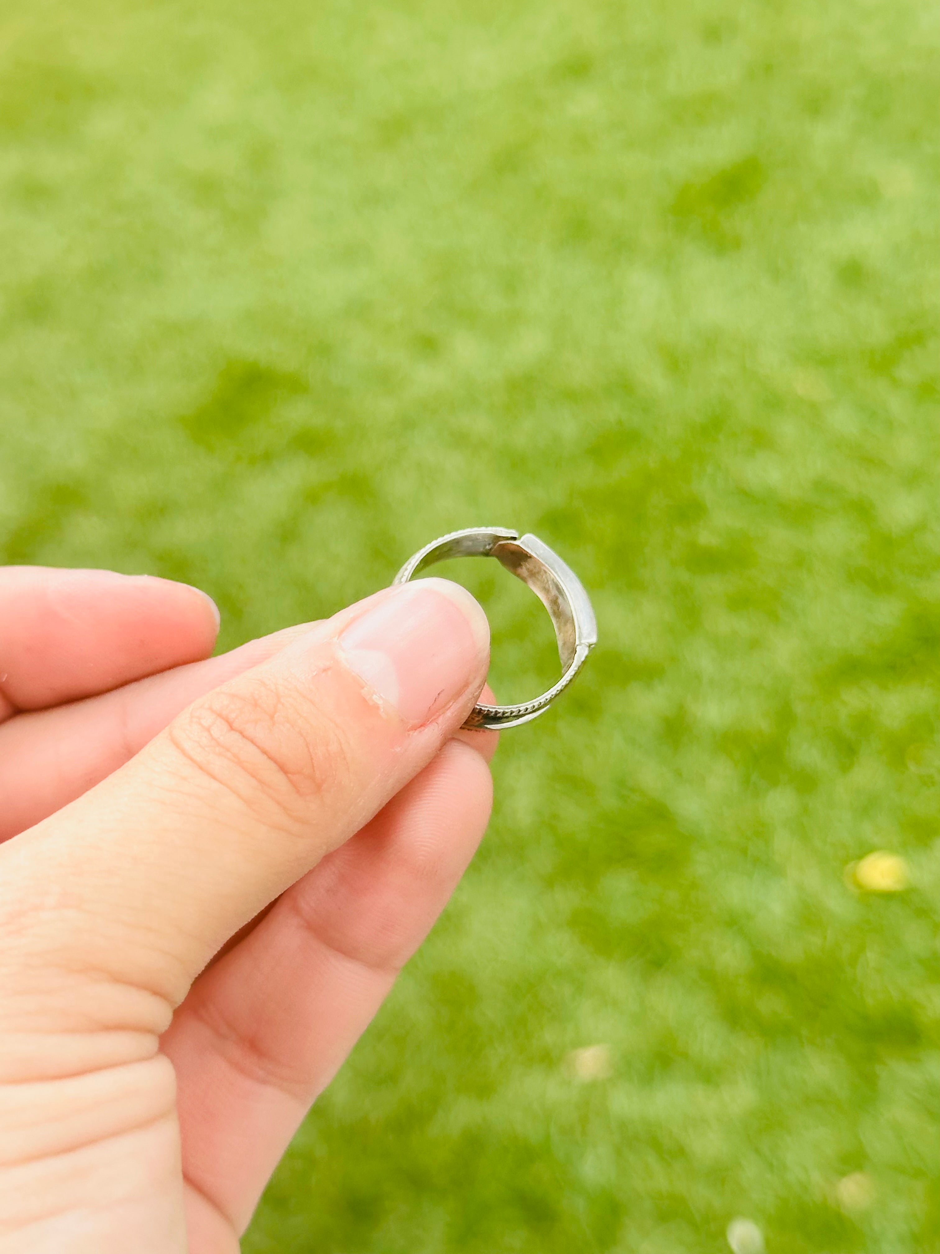 Navajo Made Sterling Silver Inlay Ring