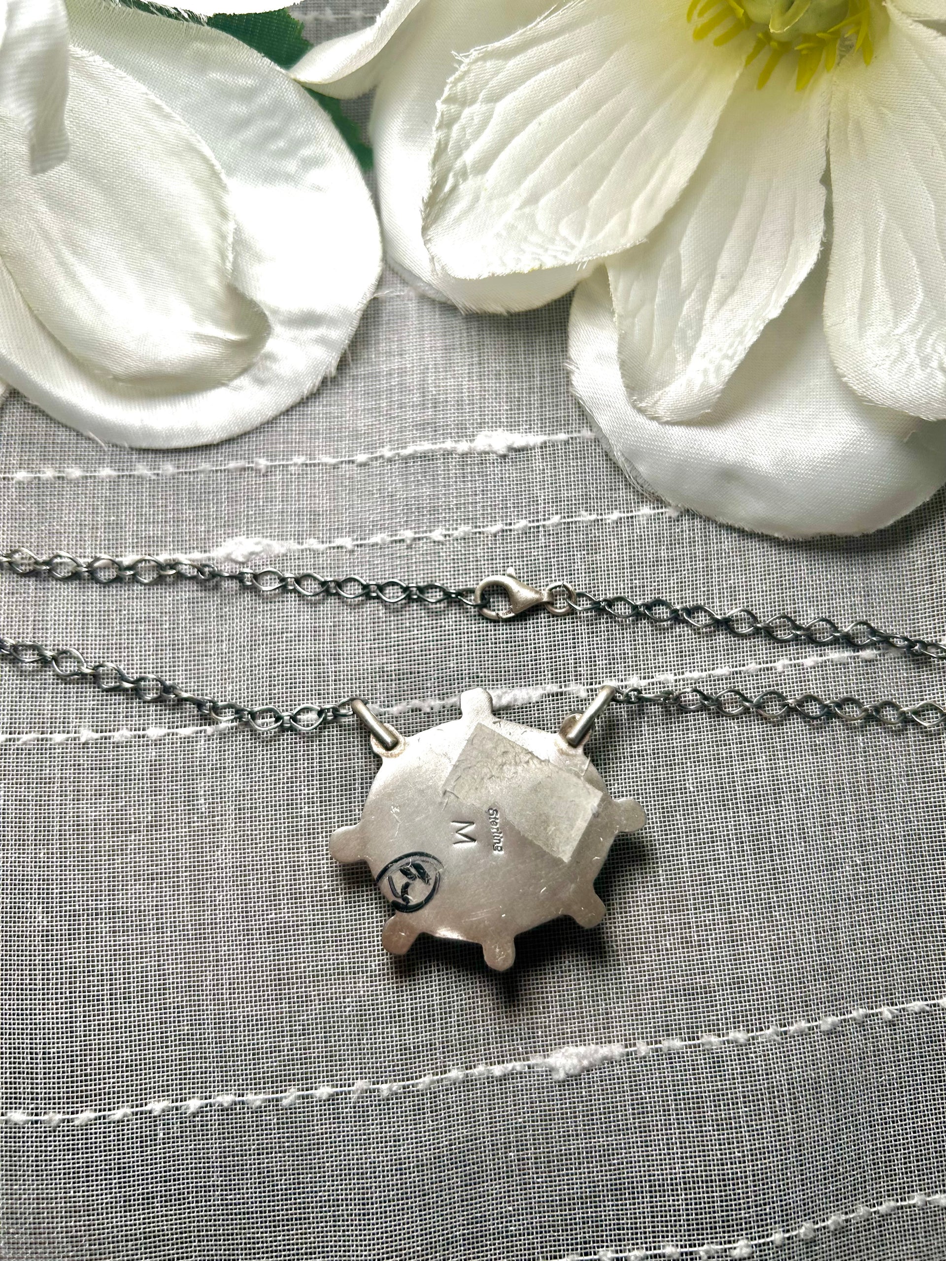 Navajo Made Natural Royston Turquoise & Sterling Silver Necklace