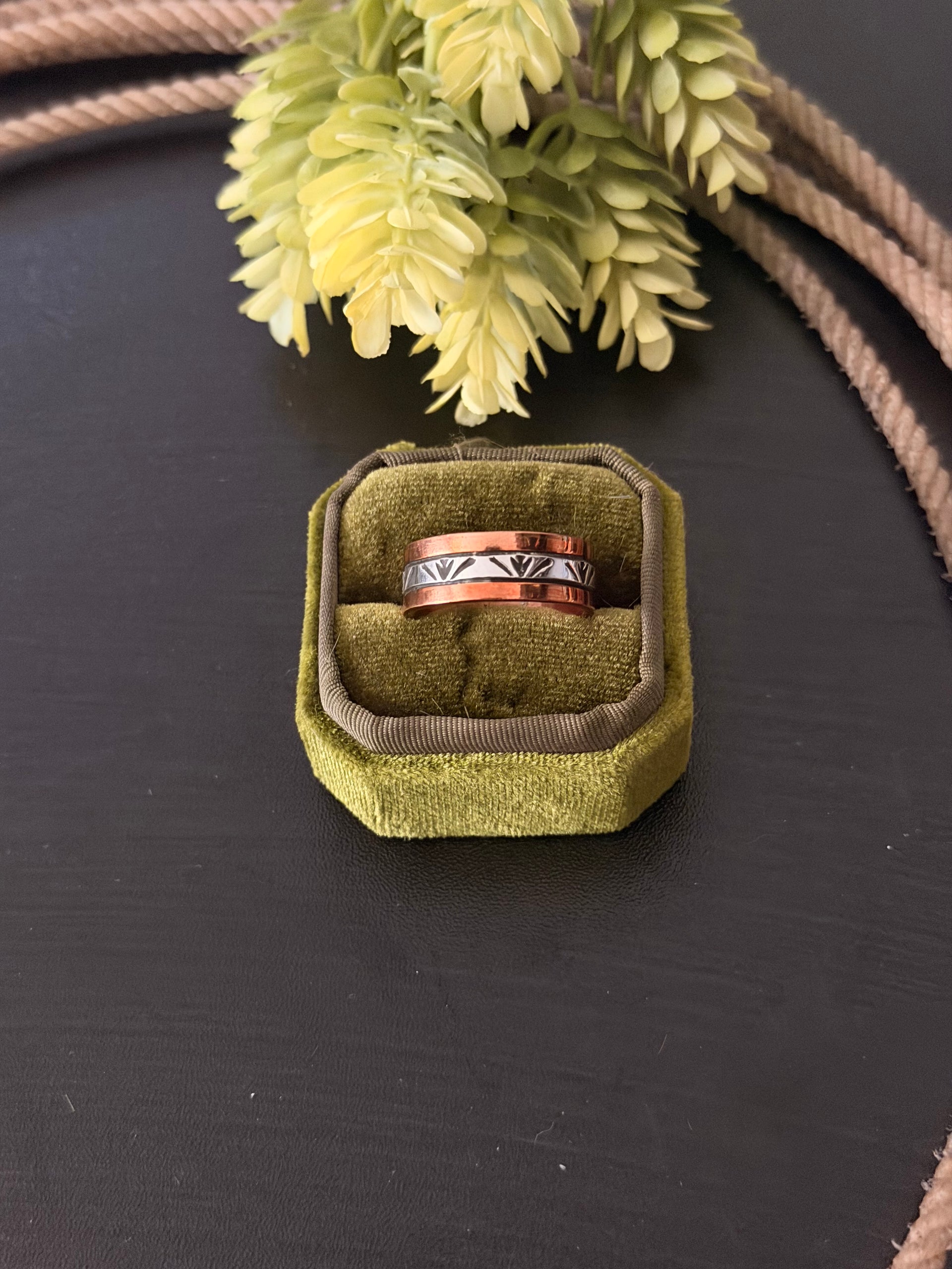 Wylie Salatero Copper & Sterling Silver Ring Size 11
