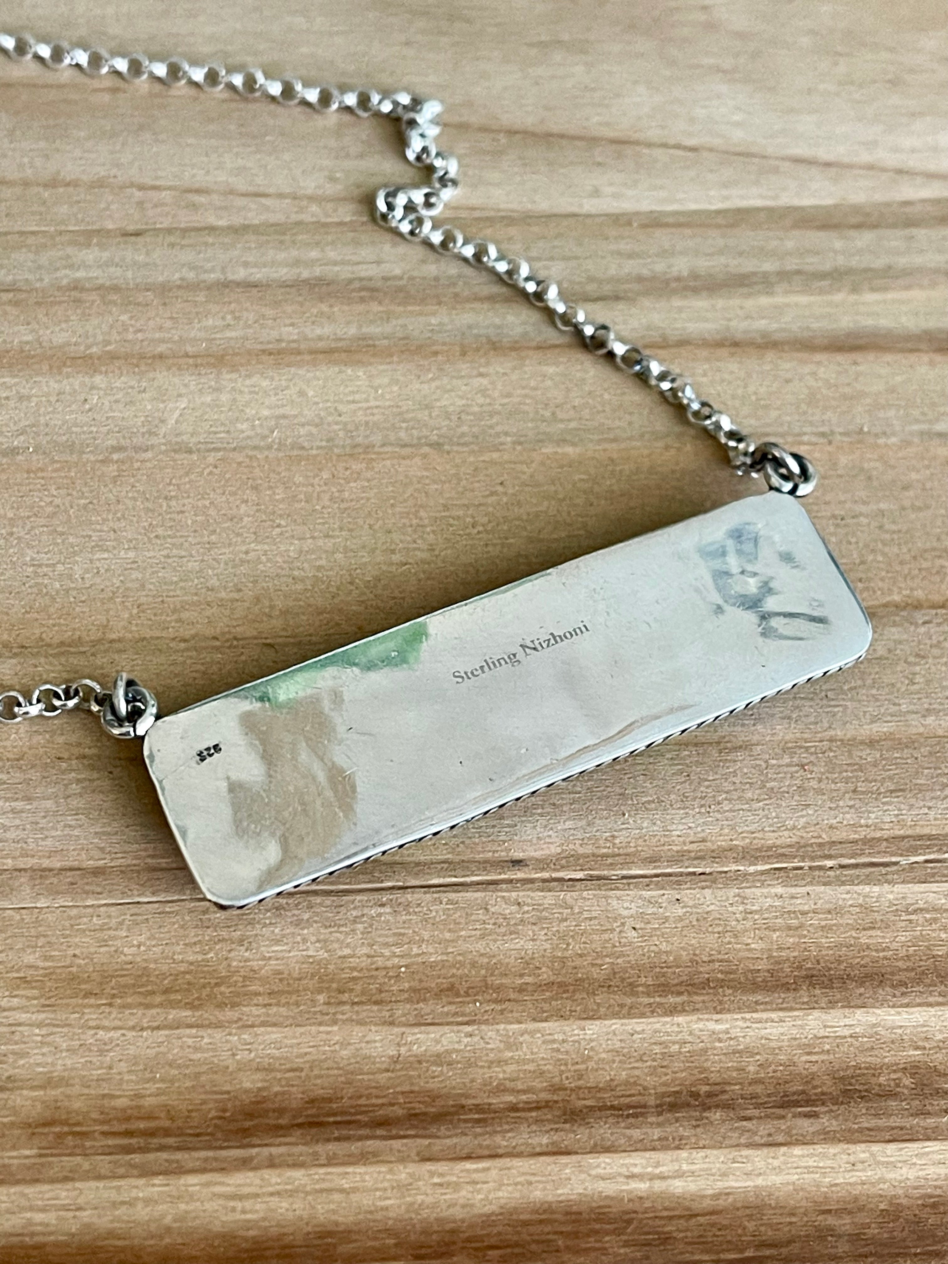 Southwest Handmade Multi Stone & Sterling Silver Bar Necklace