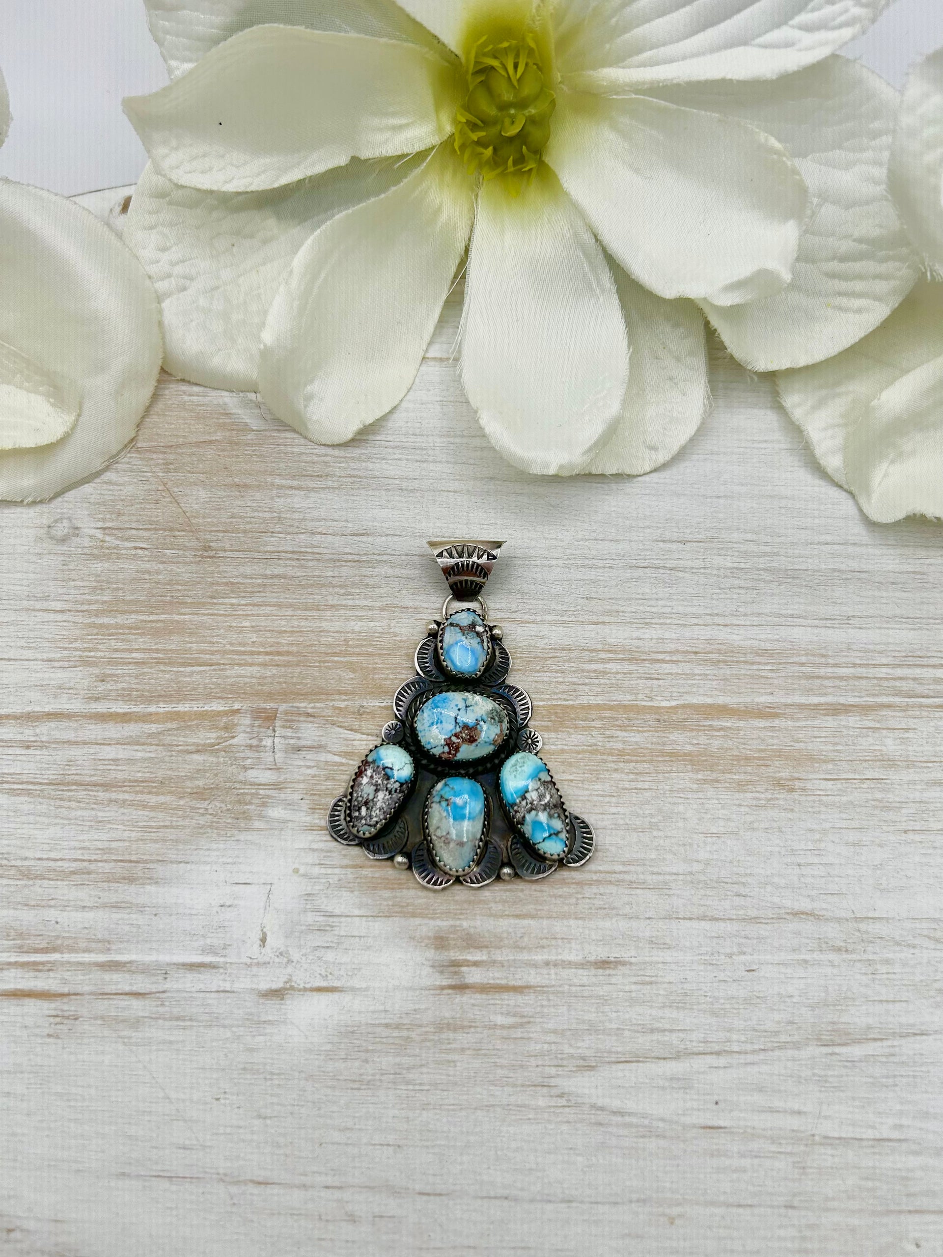 Victor Thompson Golden Hill Turquoise & Sterling Silver Pendant