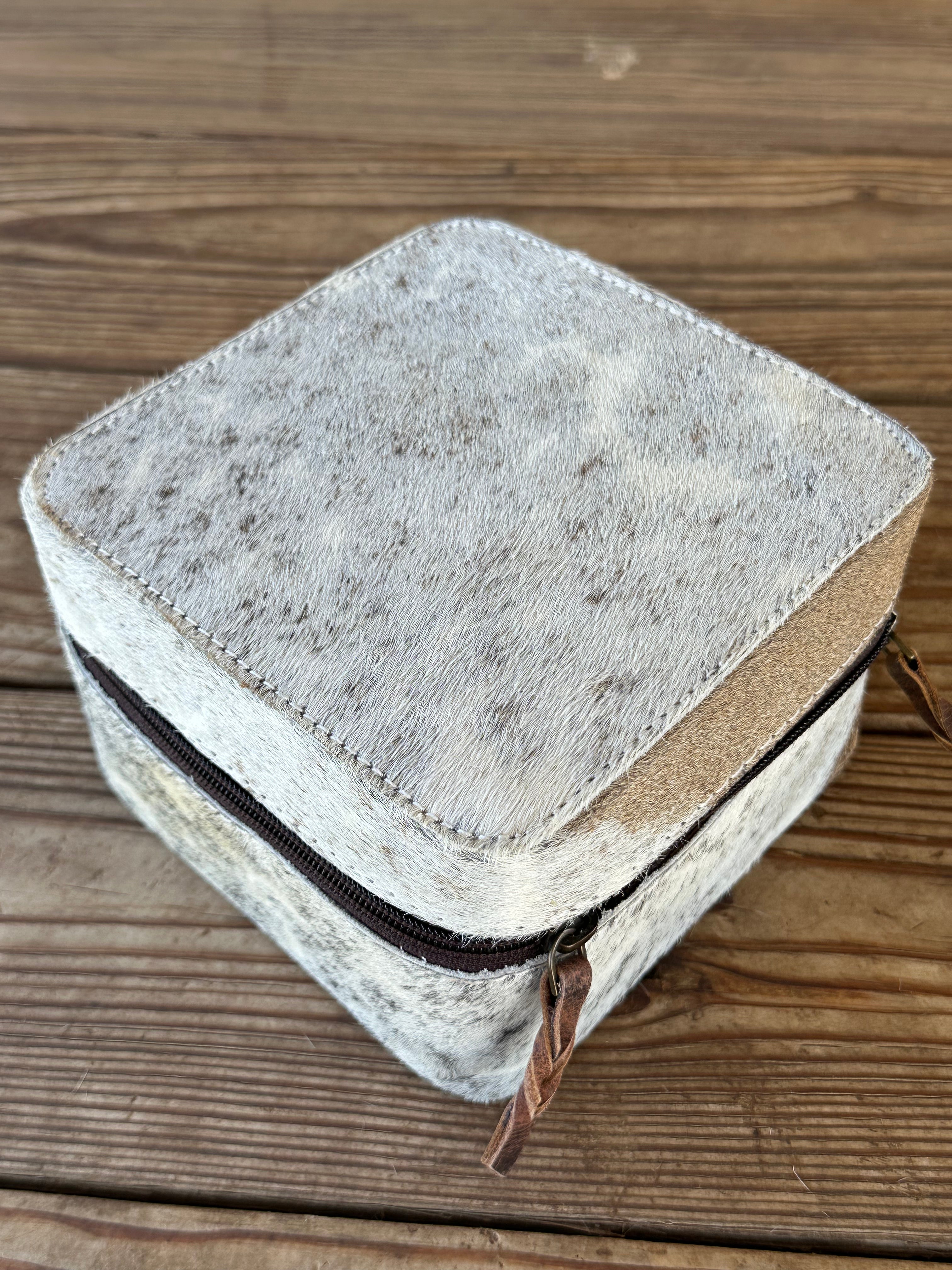 Genuine Leather Cowhide Jewelry Box