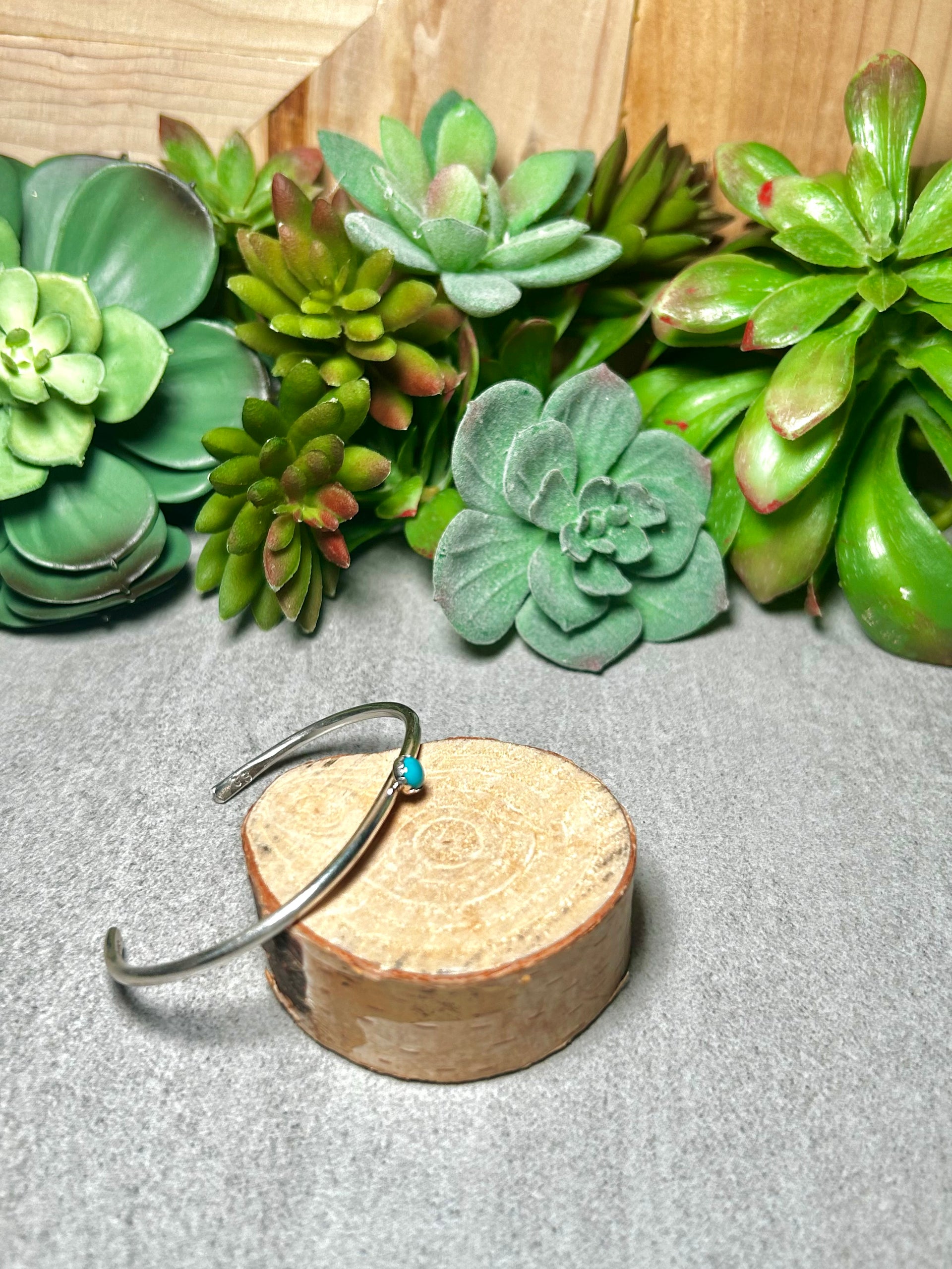 Navajo Made Kingman Turquoise & Sterling Silver Cuff Bracelet