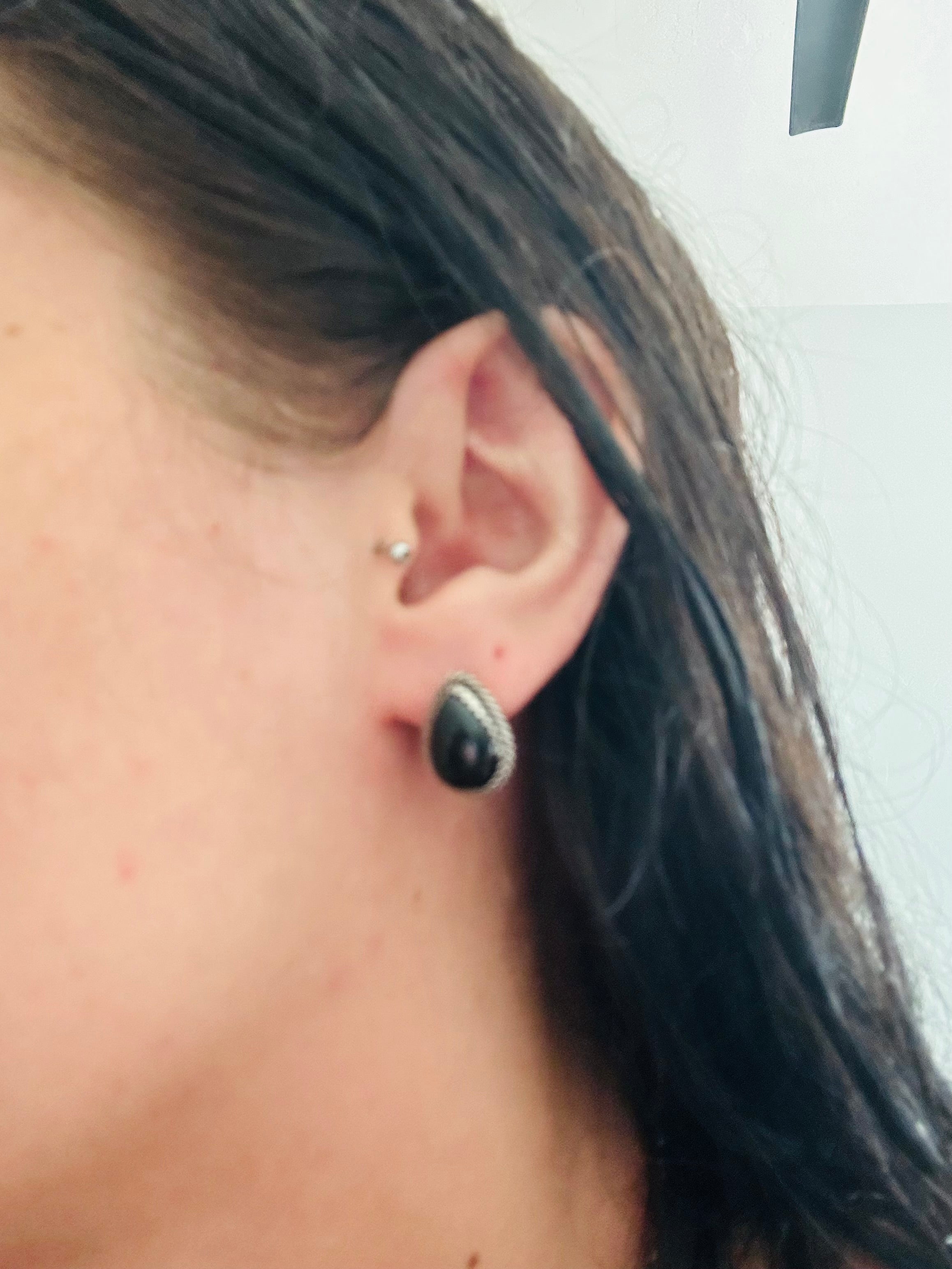 Theresa Smith Onyx & Sterling Silver Post Earrings