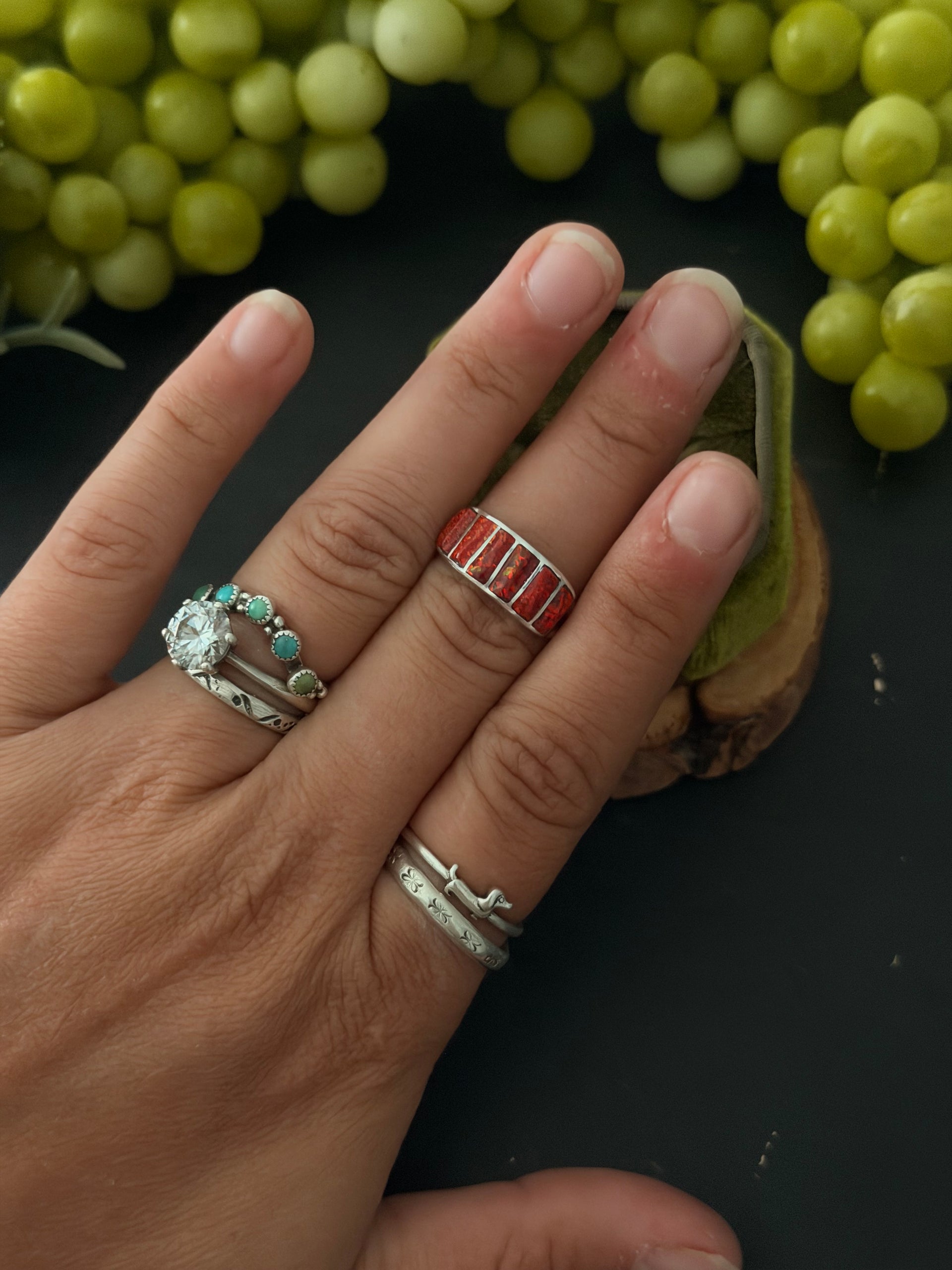 Navajo Made Opal & Sterling Silver Ring
