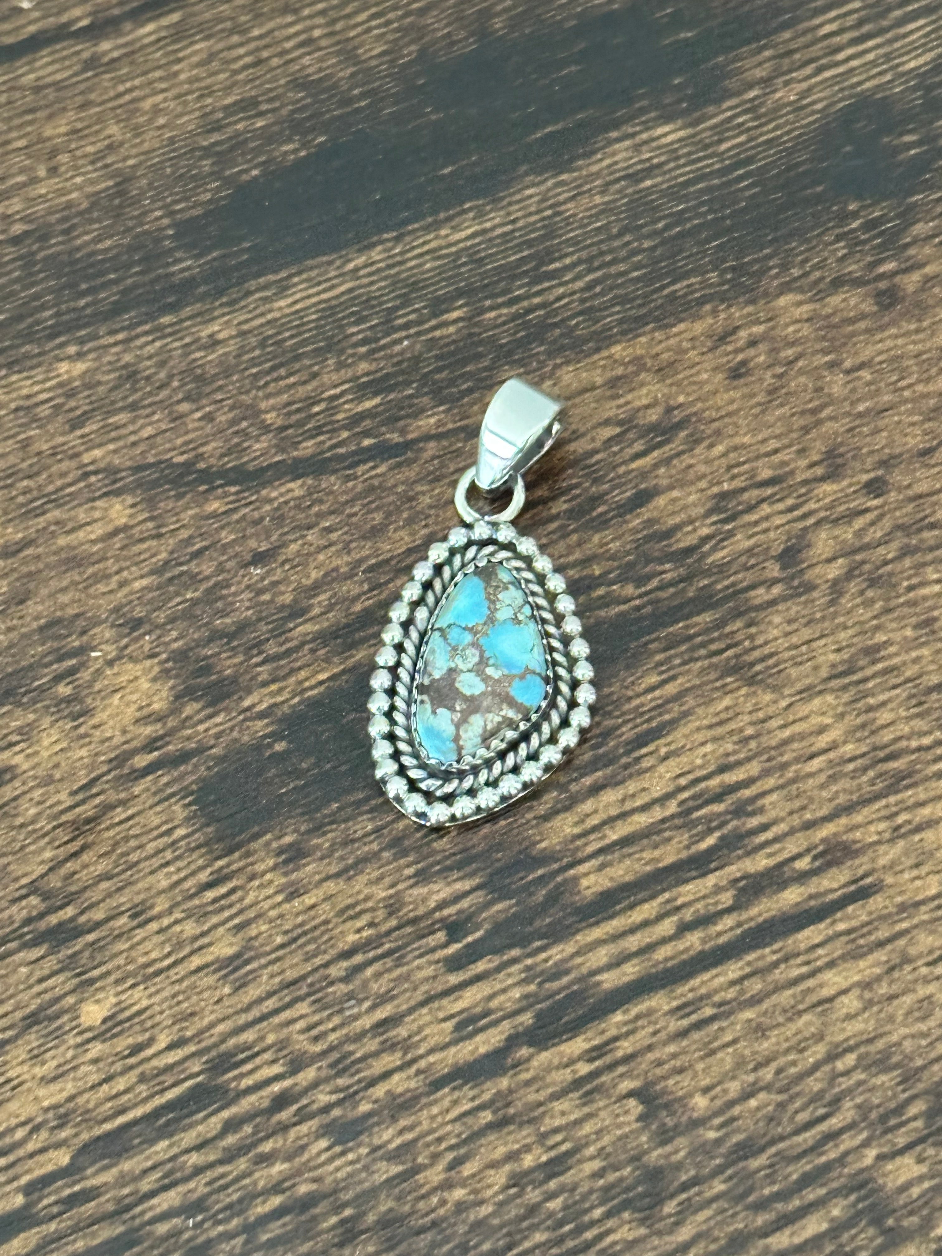 Southwest Handmade Golden Hills Turquoise & Sterling Silver Pendant