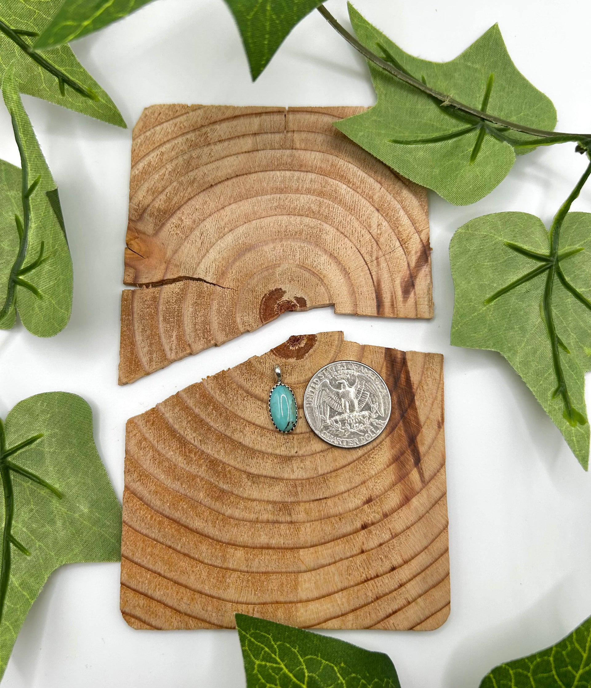 Navajo Made Kingman Turquoise  & Sterling Silver Pendant