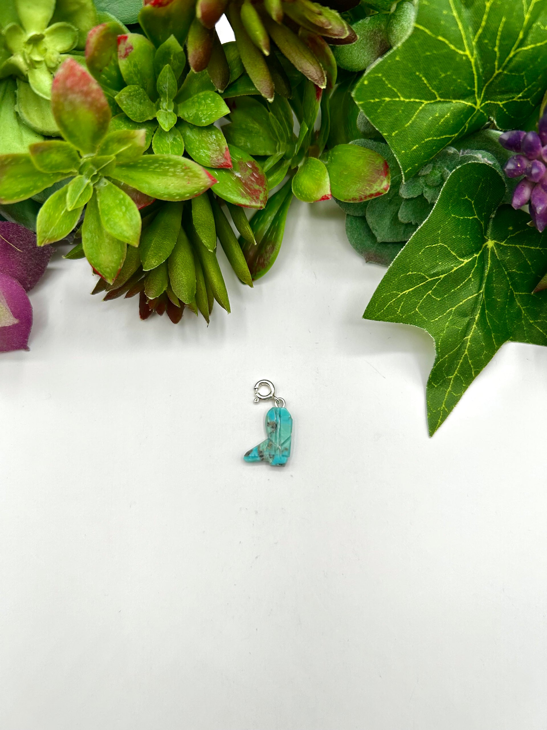 Navajo Made Mohave Turquoise & Sterling Silver Charms