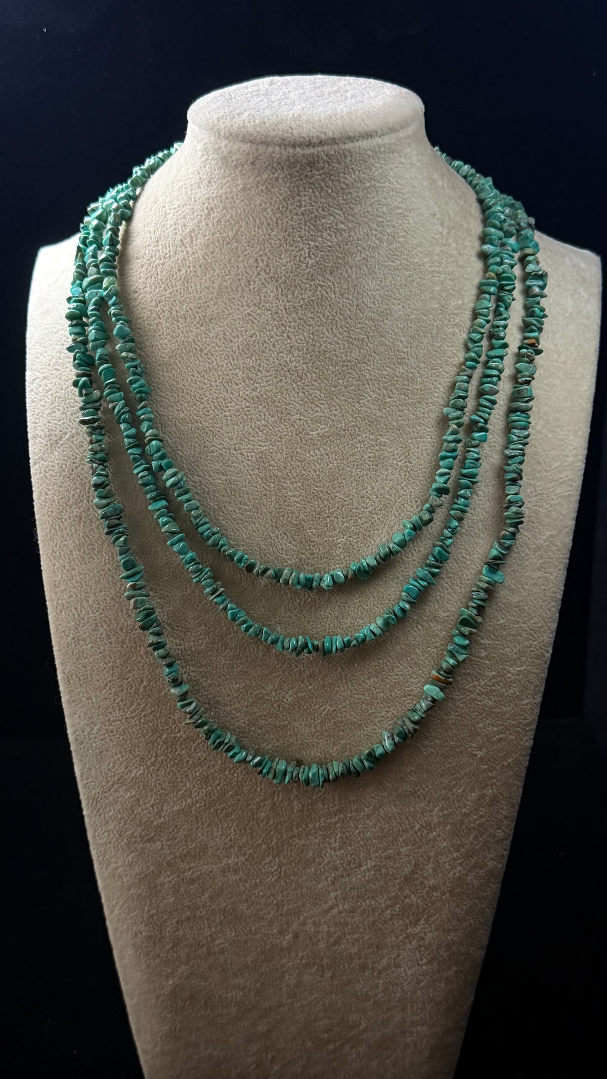 Navajo Strung Kingman Turquoise & Sterling Silver Beaded 20” Necklace