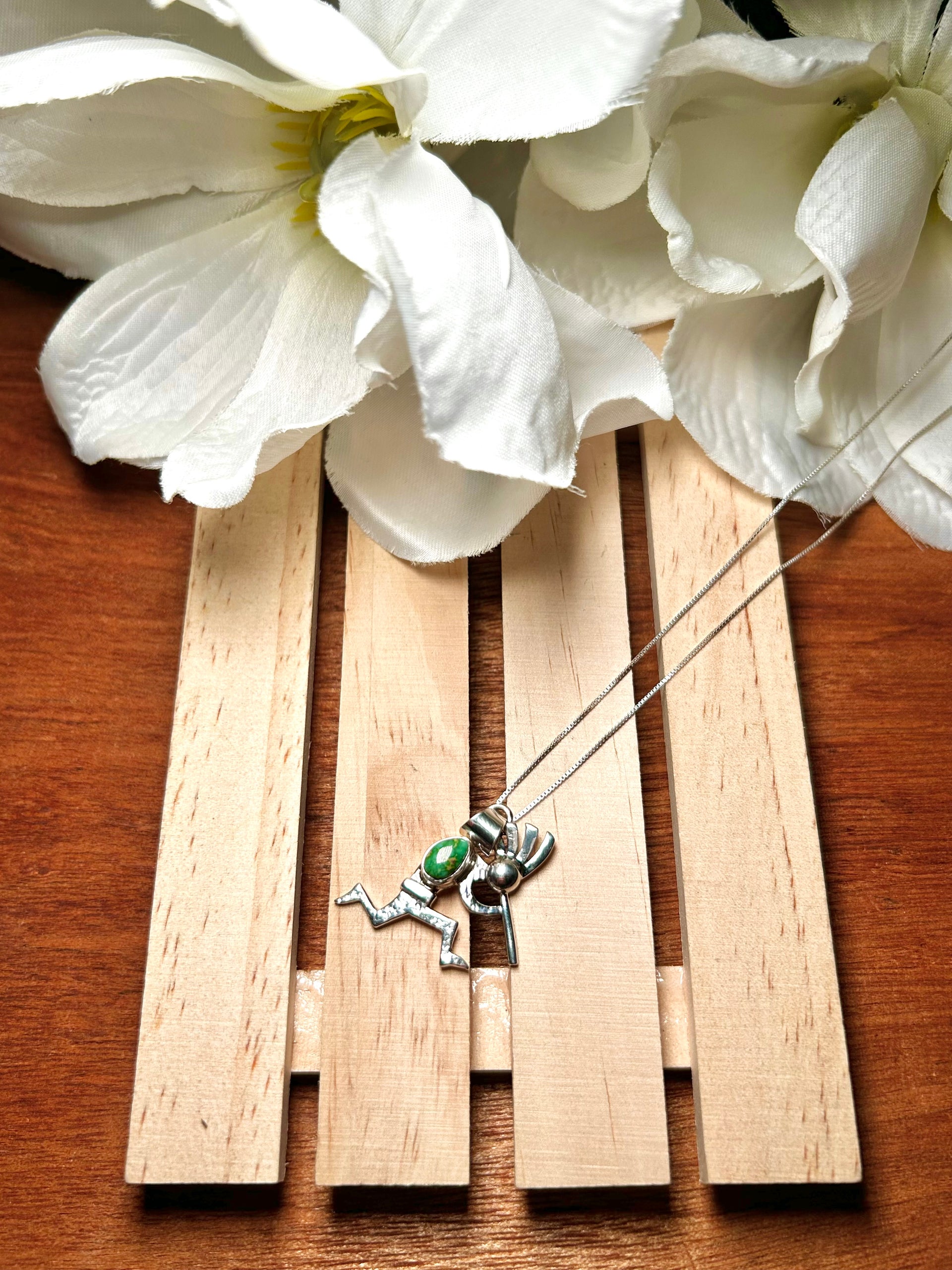 Navajo Made Sonoran Mountain Turquoise & Sterling Sliver Necklace