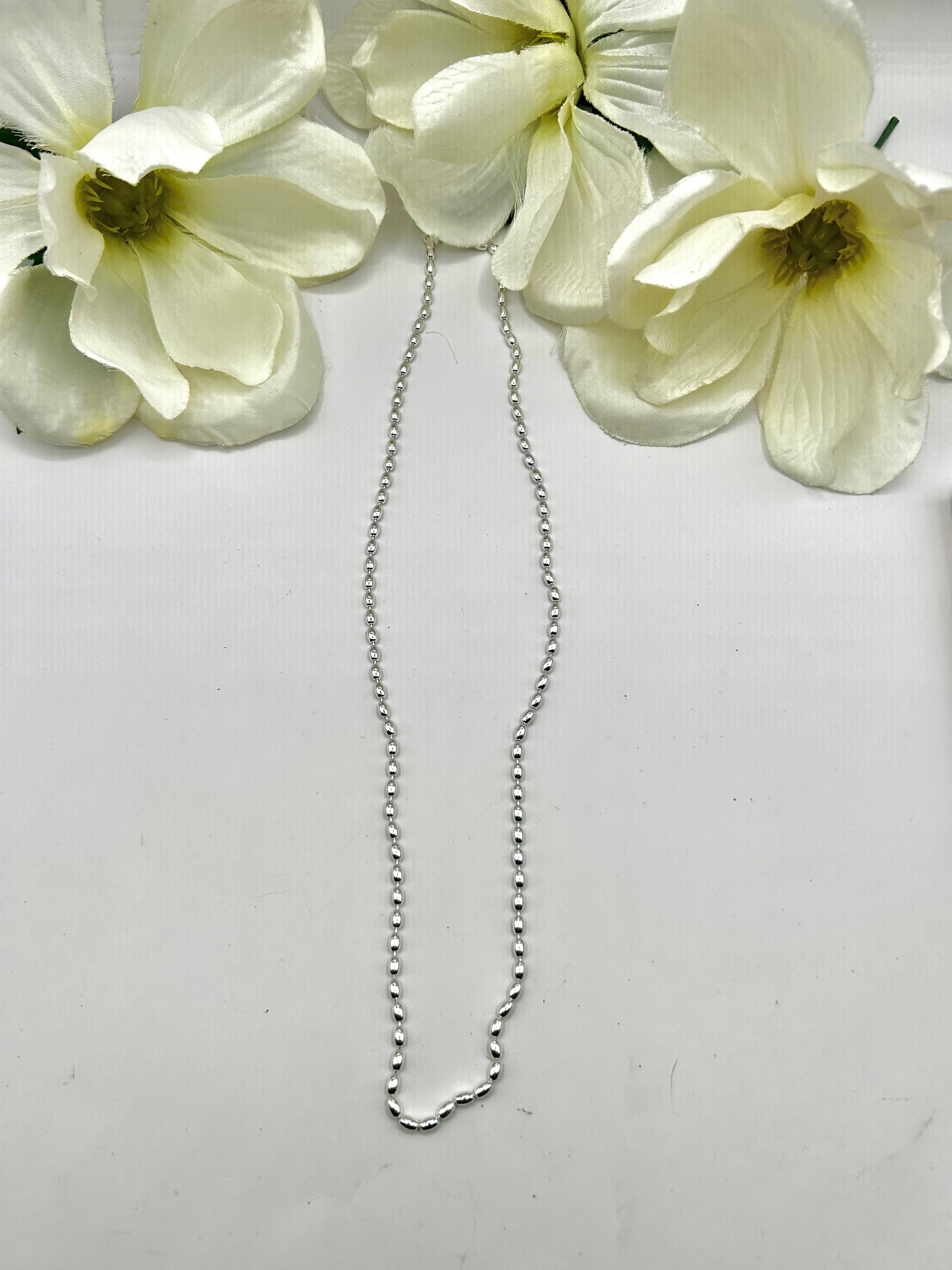Navajo Made Strung Sterling Silver Necklace