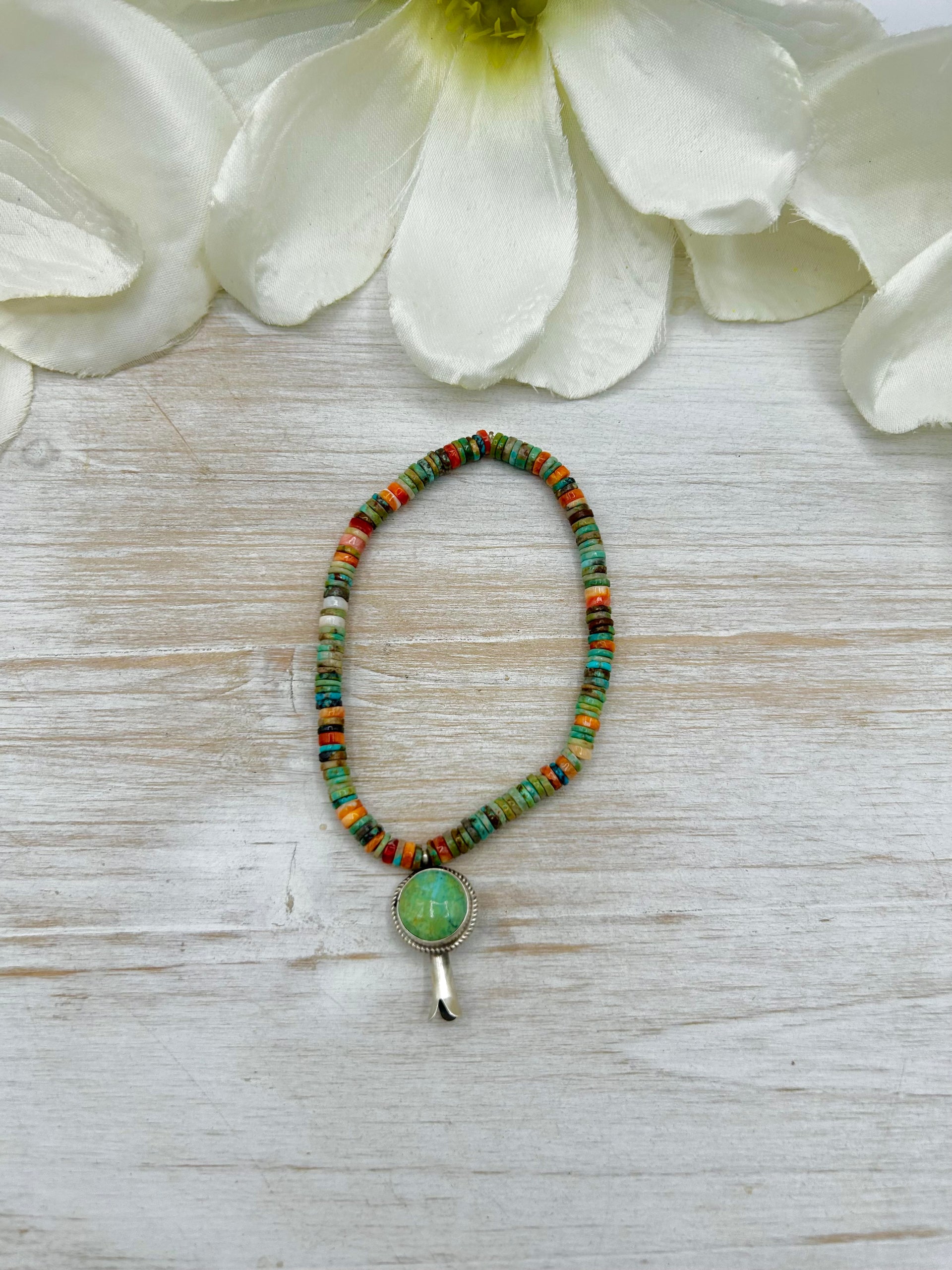 George Rios Multi Stone & Sterling Silver Stretchy Bracelet