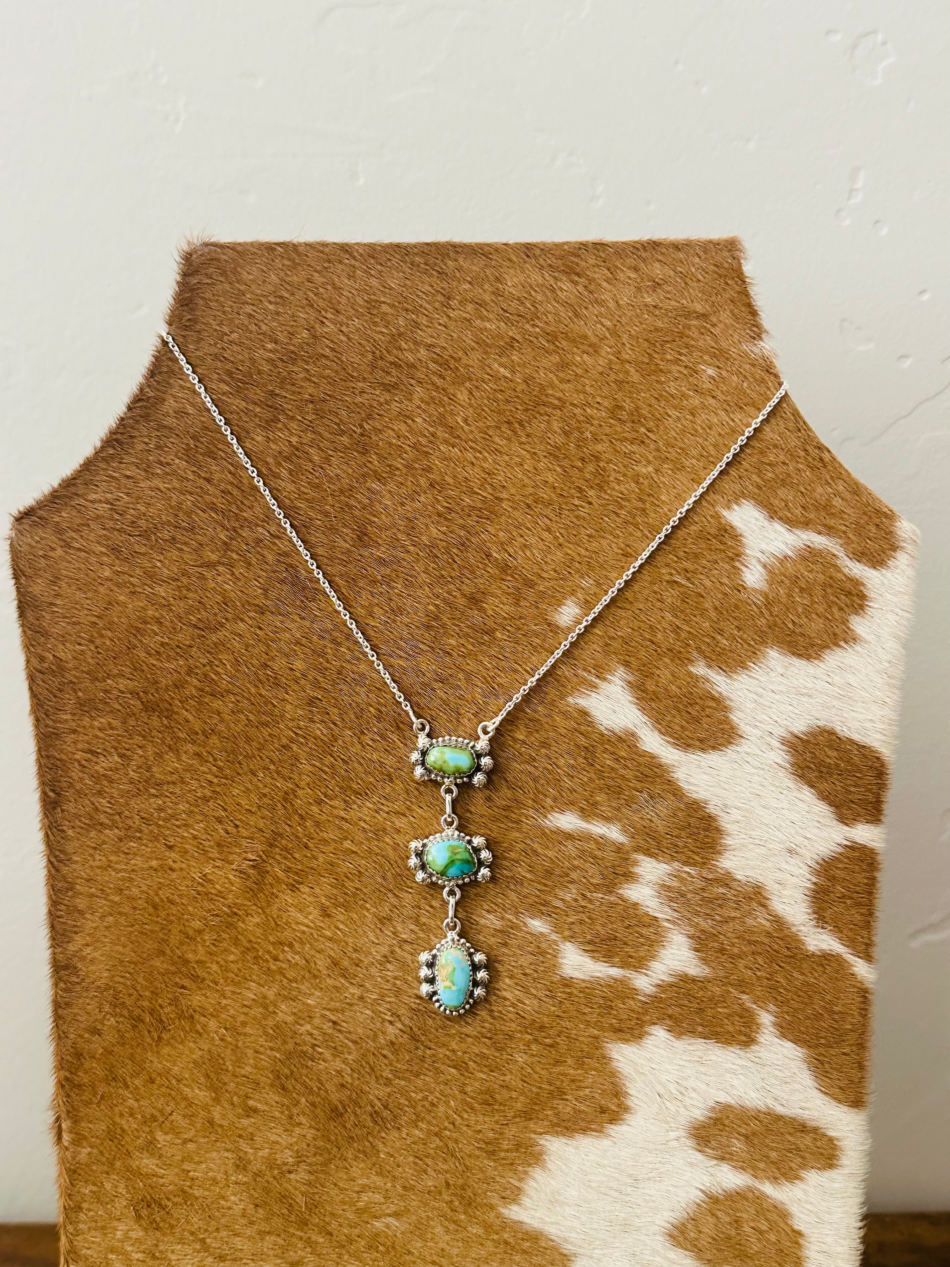 Southwest Made Sonoran Mountain Turquoise & Sterling Silver Necklace