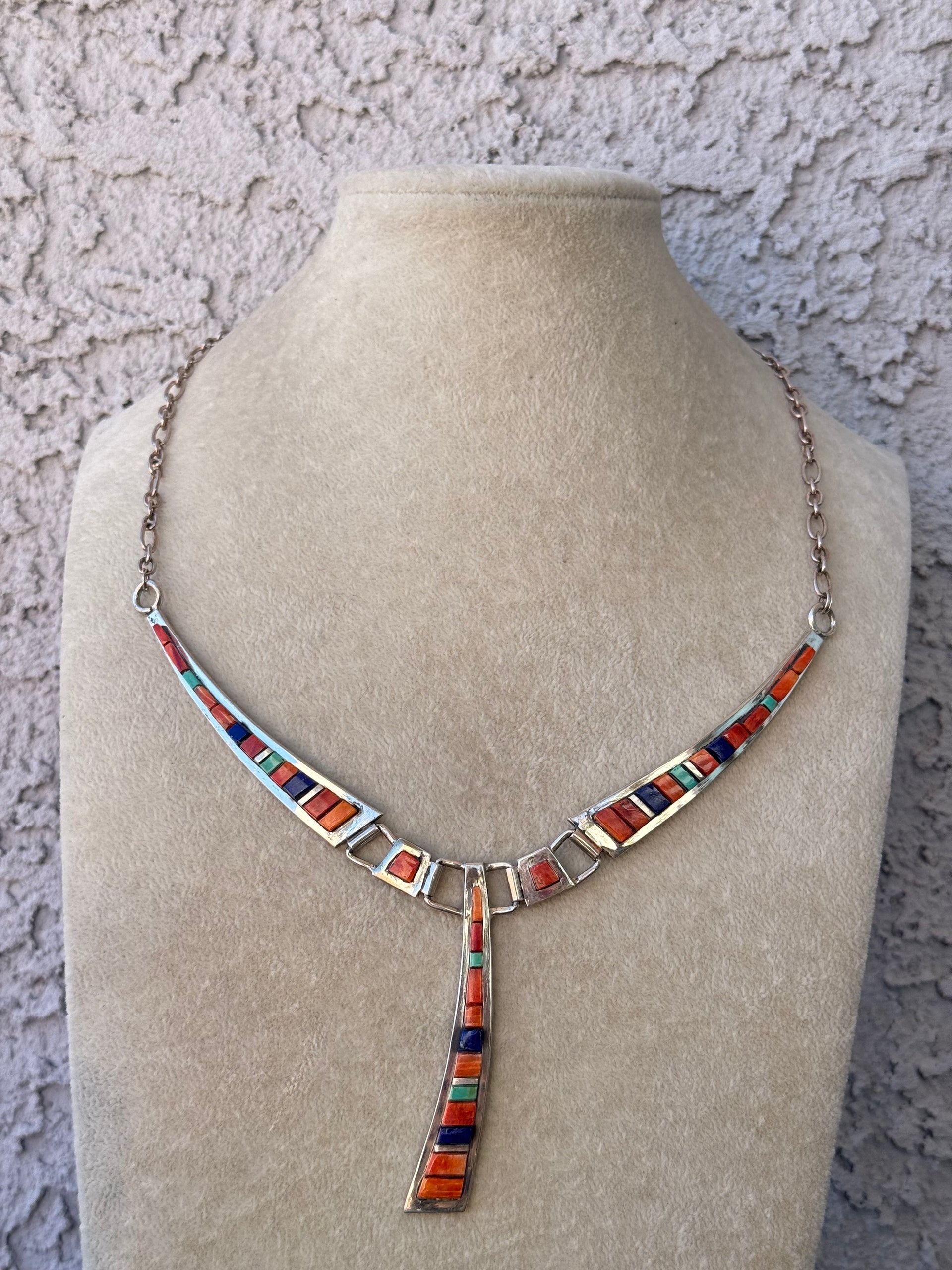 Patricia & Ed Becenti Multi Stone & Sterling Silver Cobblestone Necklace Set