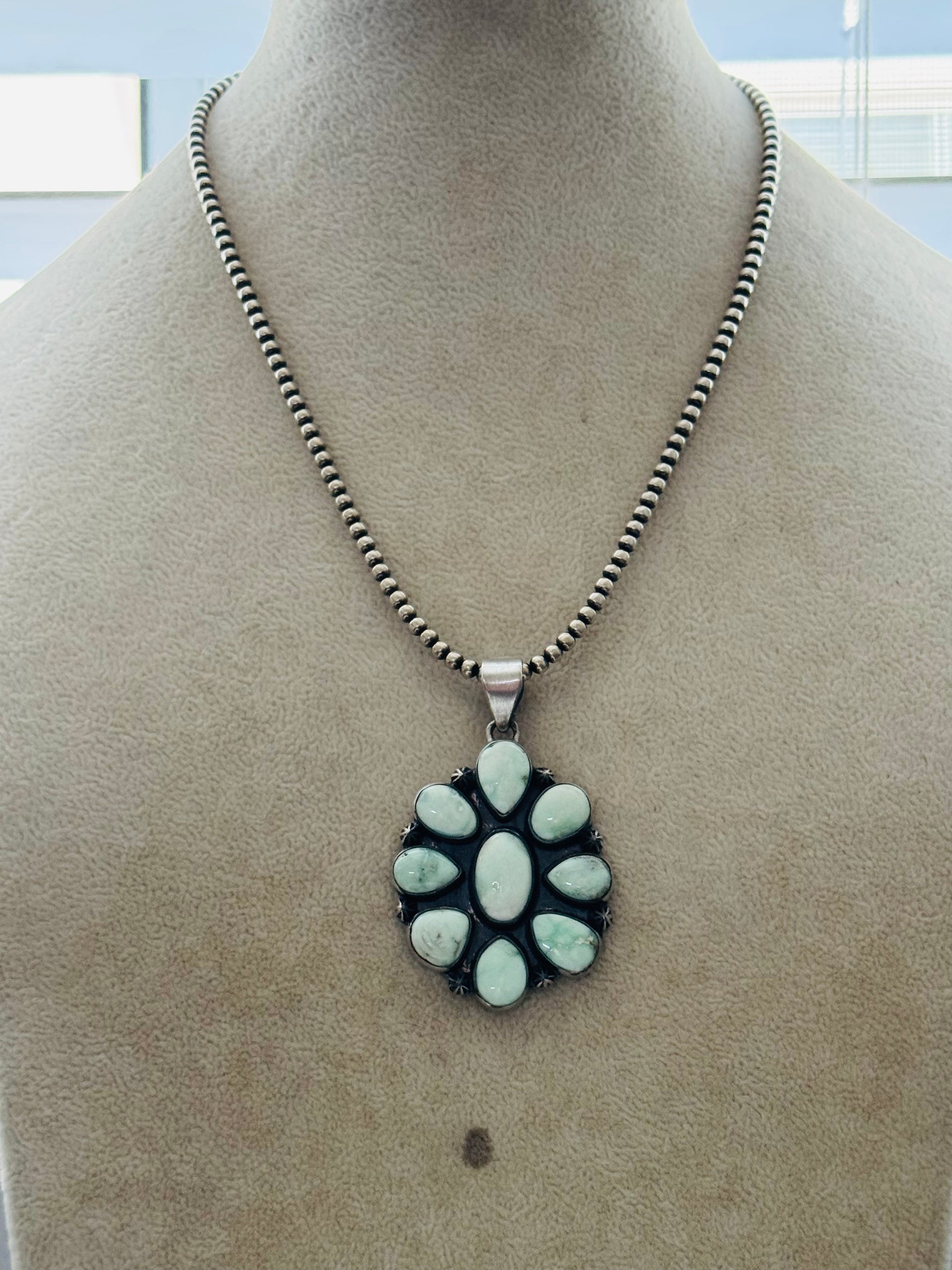 Southwest Paloma Variscite & Sterling Silver Pendant