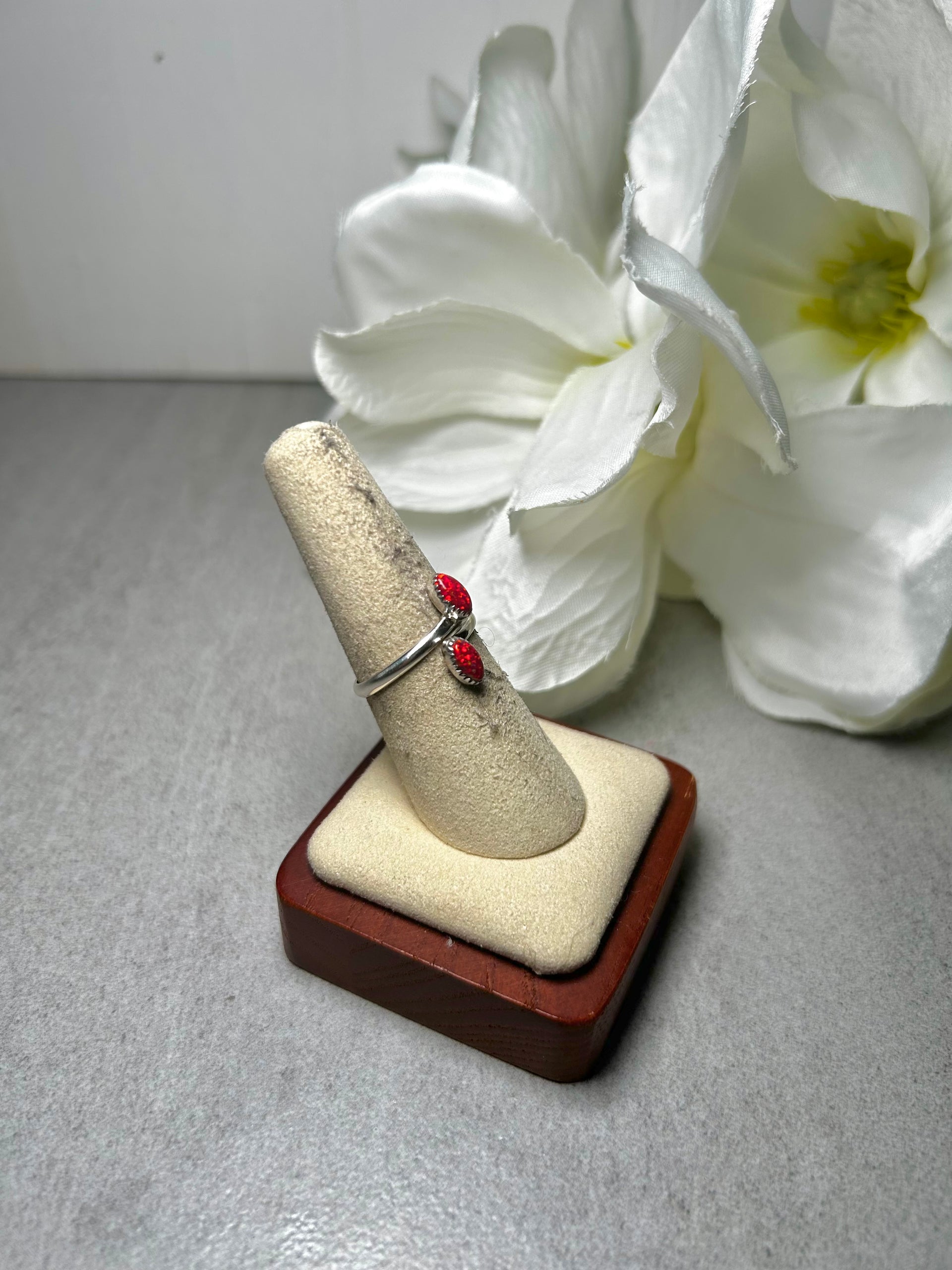 Navajo Made Opal & Sterling Silver Adjustable Ring