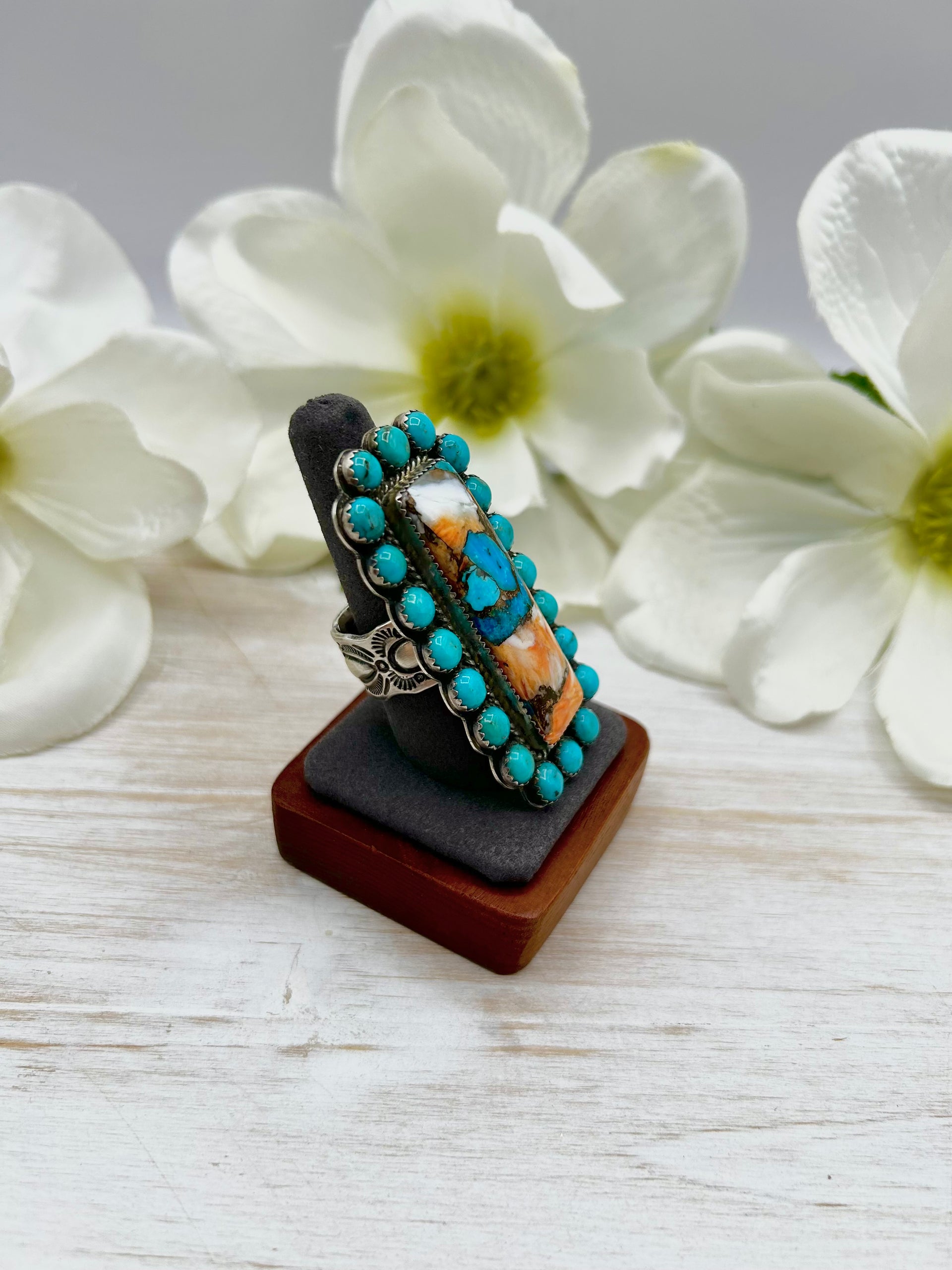 Patrick Yazzie Multi Stone & Sterling Silver Adjustable Ring