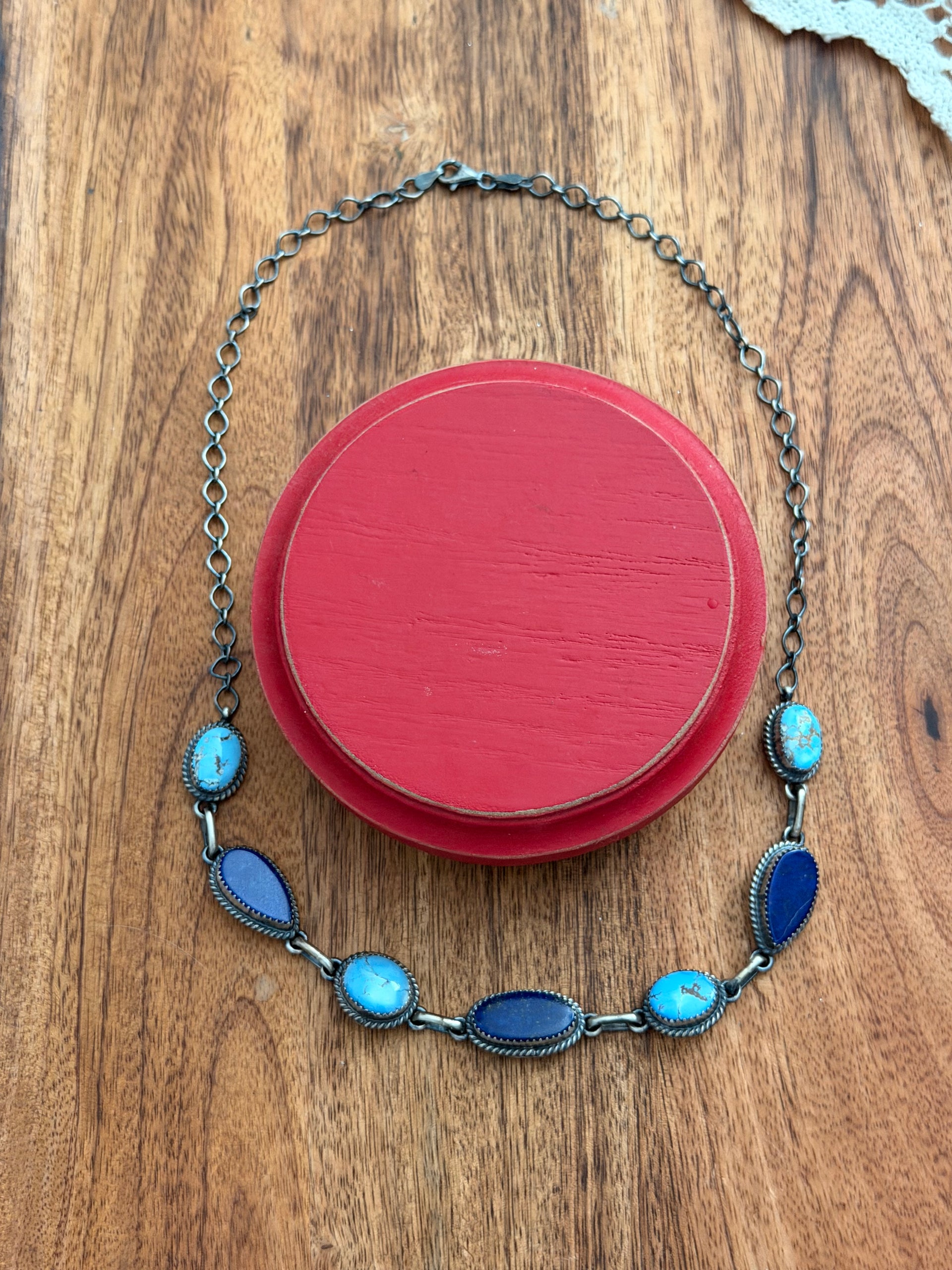 Peggy Skeets Multi Stone & Sterling Silver Necklace