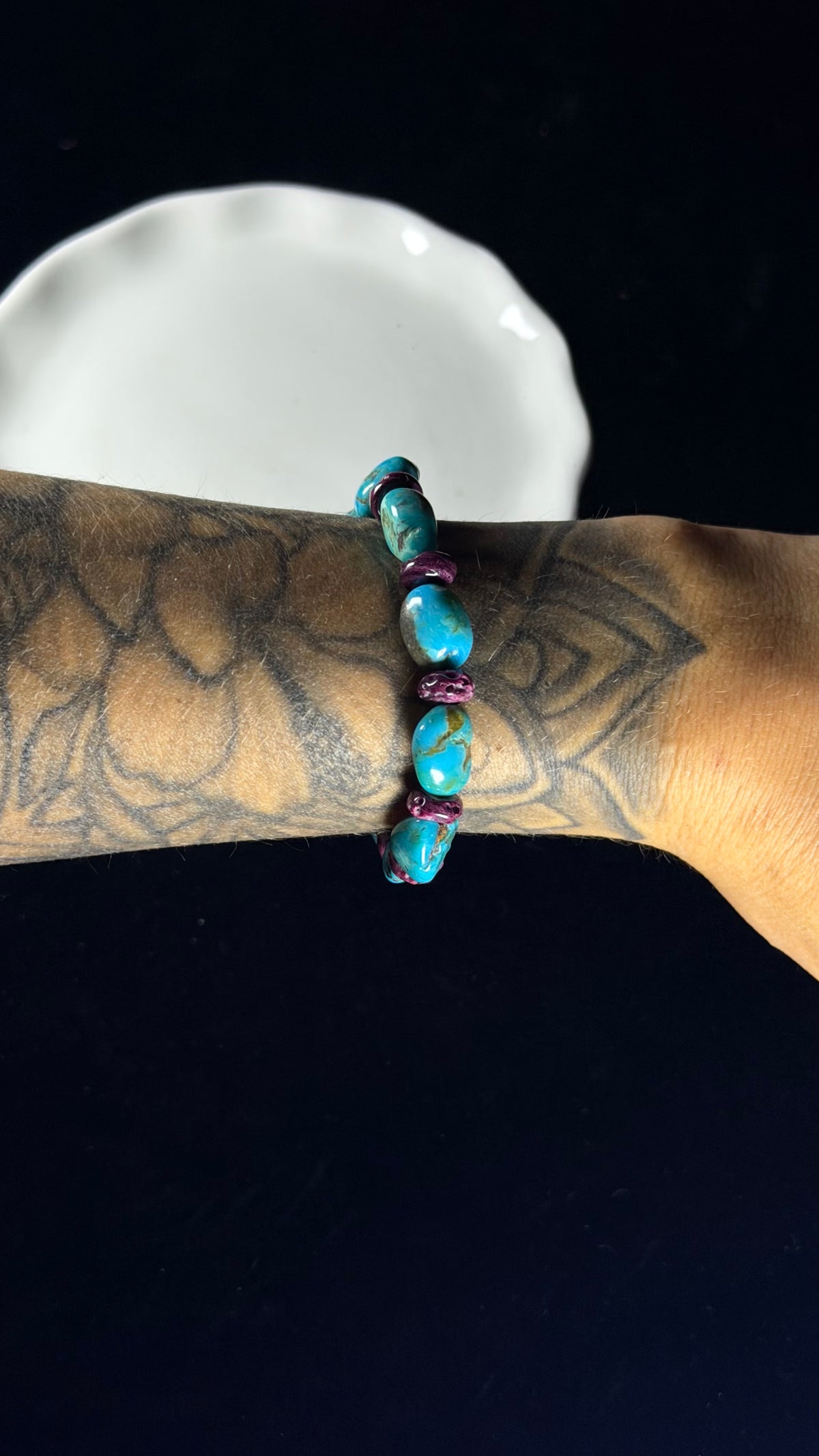 Navajo Strung Multi Stone Stretch Beaded Bracelet