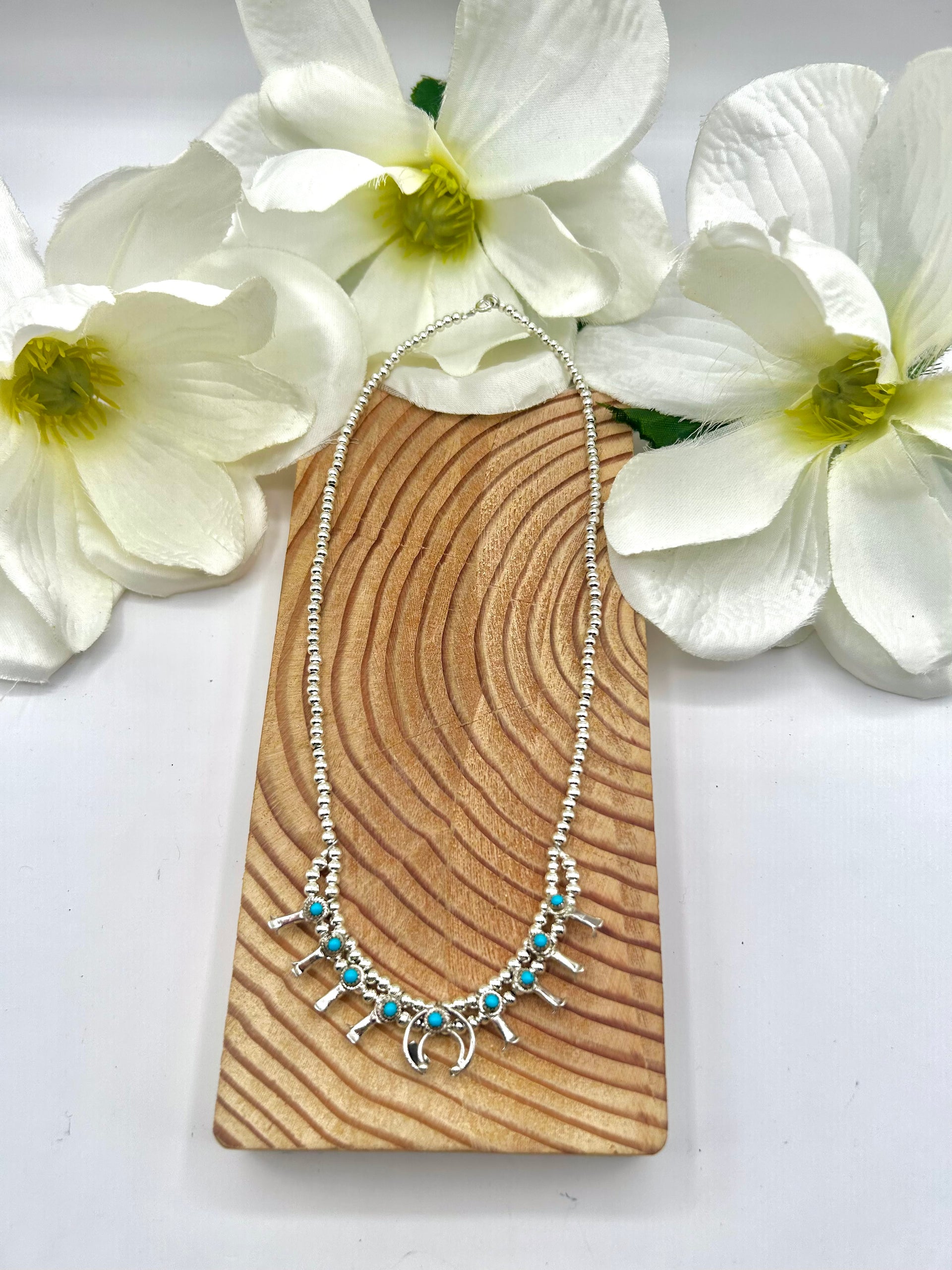 Larry Curley Kingman Turquoise & Silver Plated Pearls