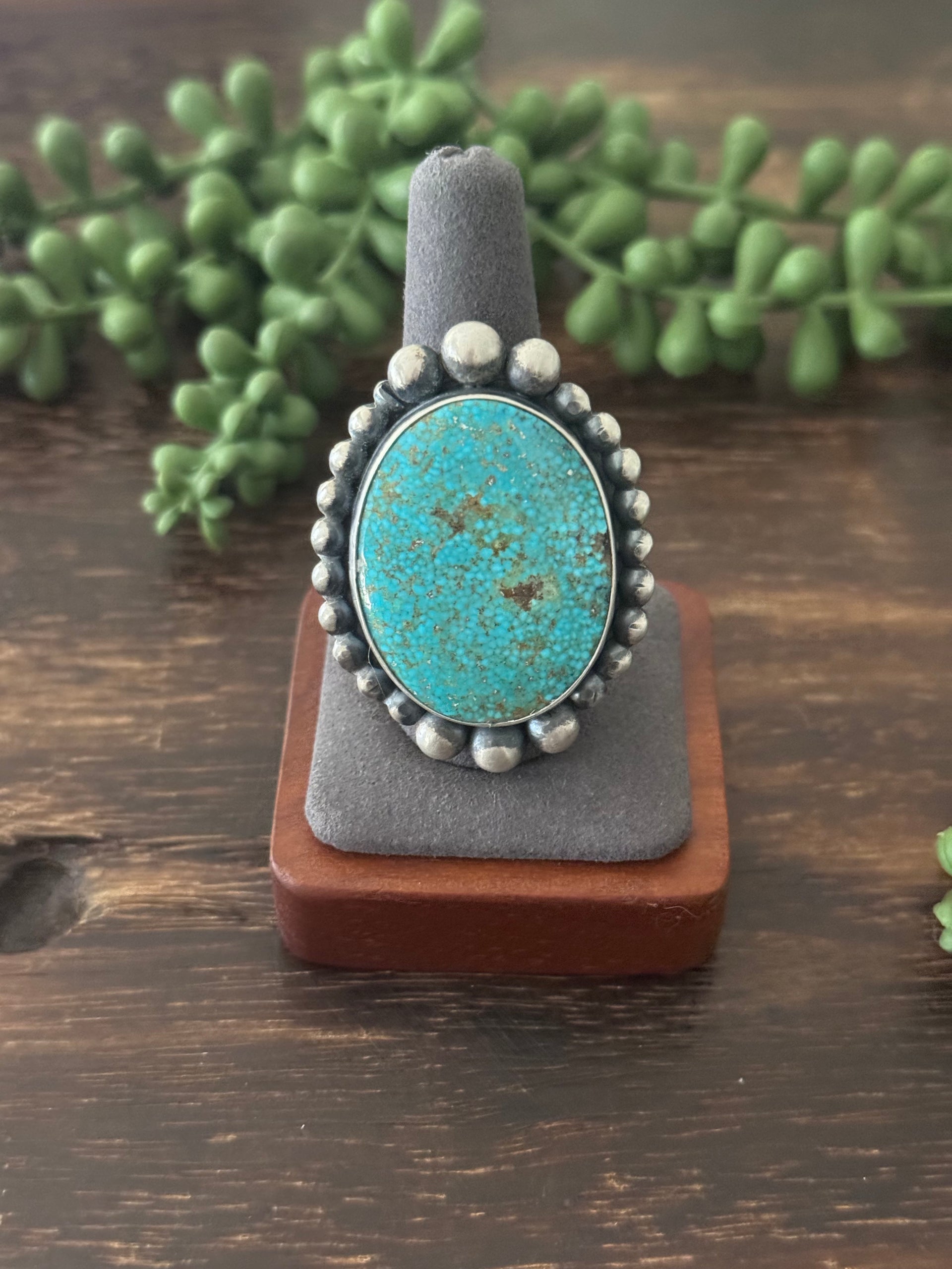 Ernest Begay Lone Mountain Turquoise & Sterling Silver Adjustable Ring