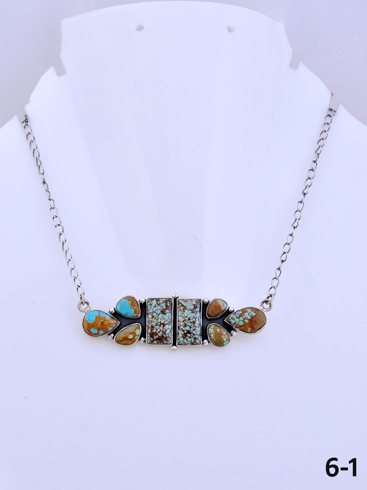 Southwest Made No.8 Turquoise & Sterling Silver Necklace